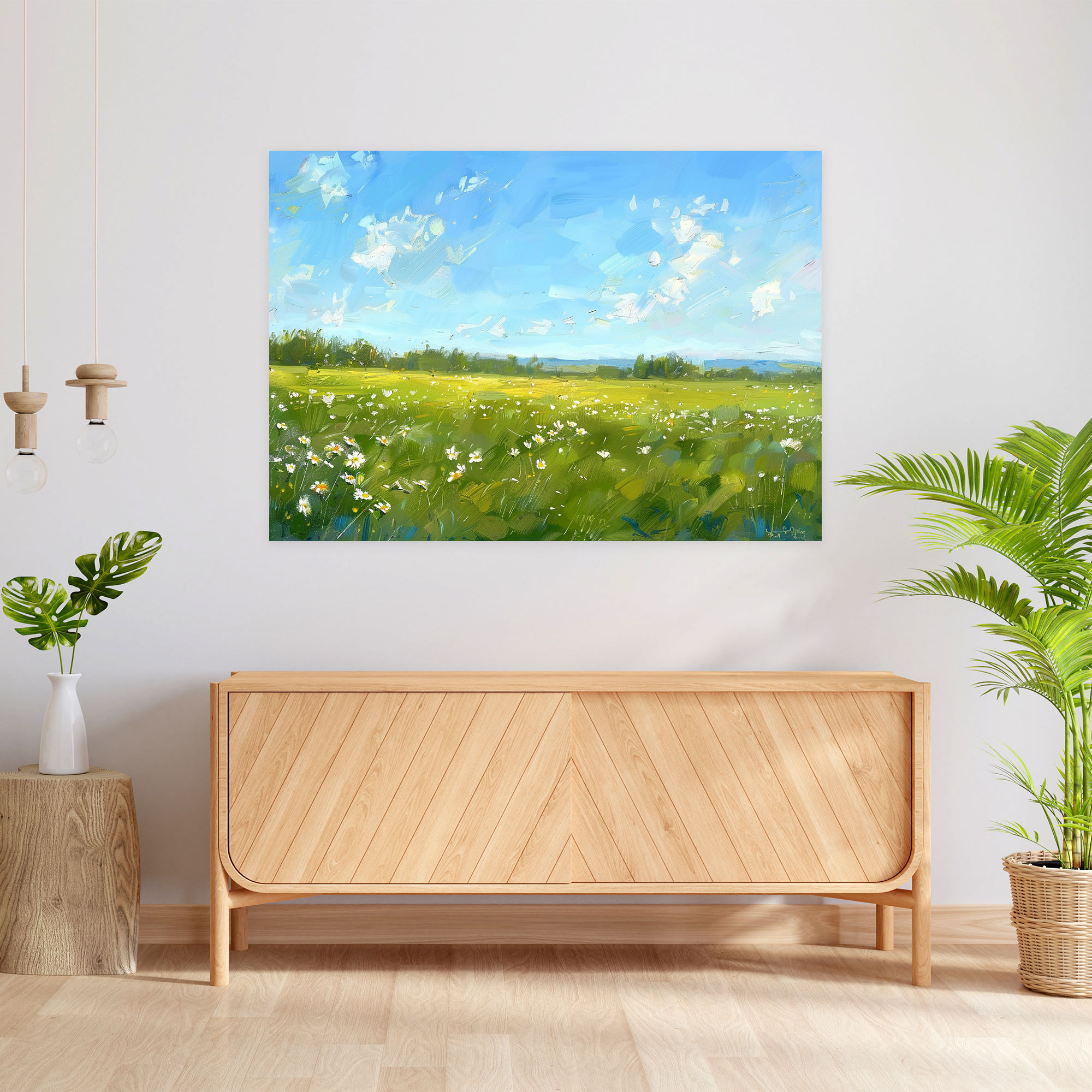 Impressionism Wall Decoration: Daisy Field Canvas Print - Impressionism, Canvas Print, Wall Decoration, Canvas Wall Art