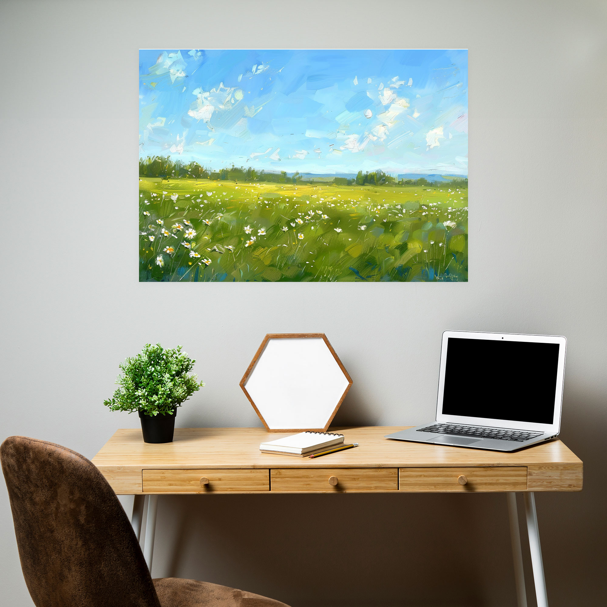 Impressionism Wall Decoration: Daisy Field Canvas Print - Impressionism, Canvas Print, Wall Decoration, Canvas Wall Art