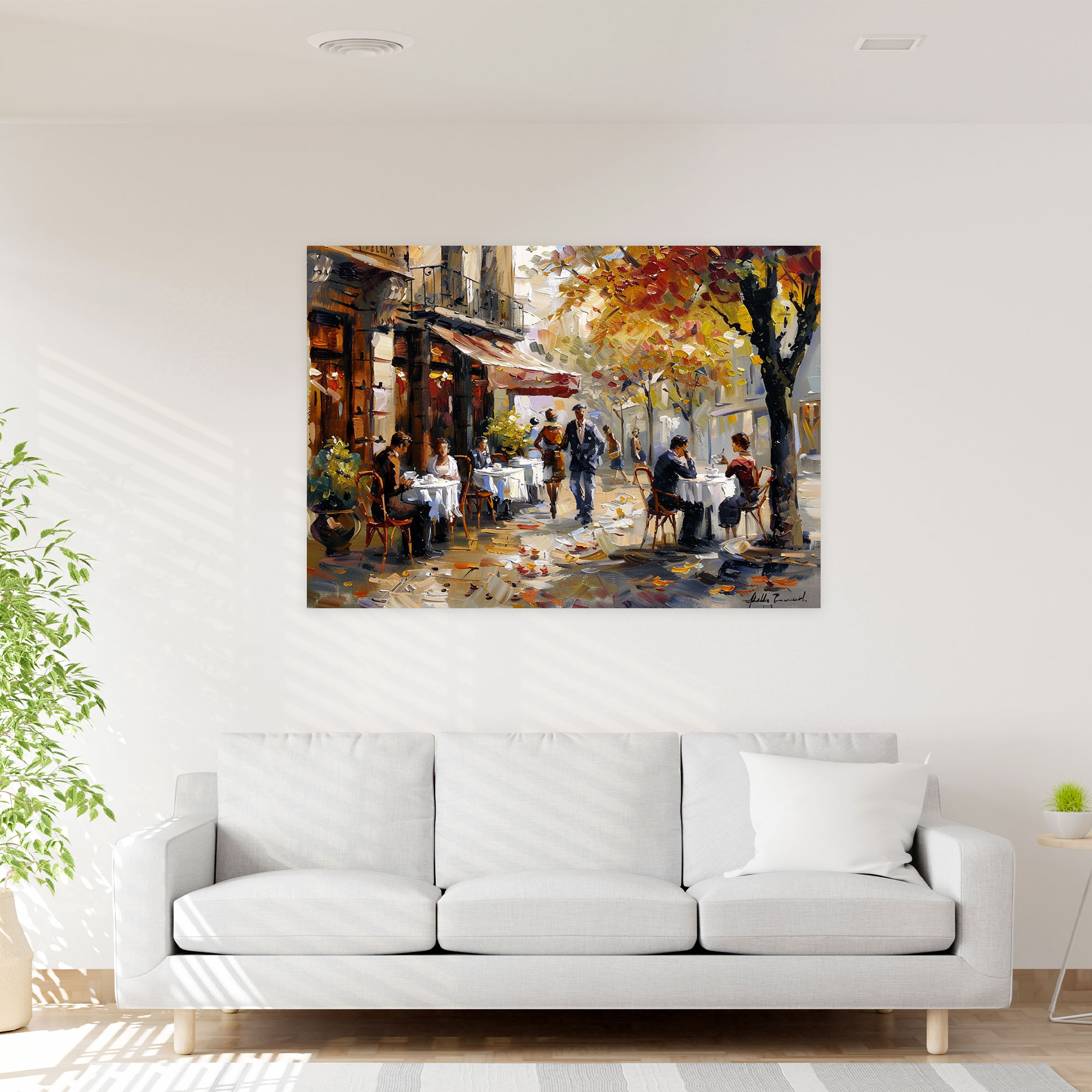 Impressionism Canvas Print: Cafe Scene Wall Art - Impressionism, Wall Decoration, Impressionism, Canvas Print