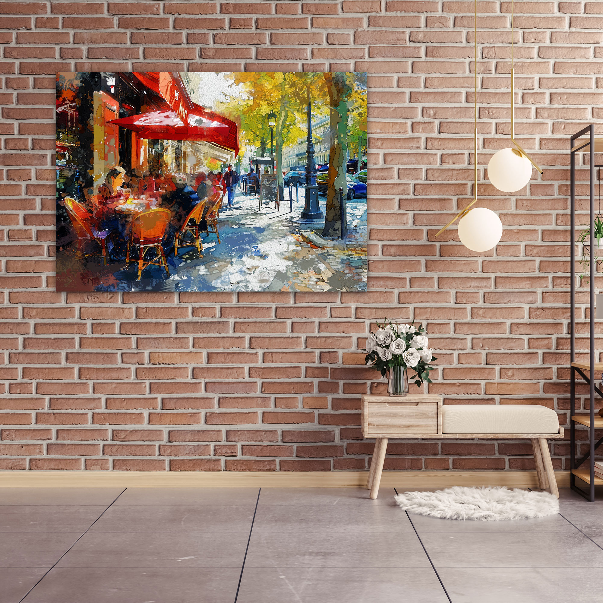 Impressionism Parisian Café Canvas Print - Impressionism, Home Decoration, Canvas, Impressionism