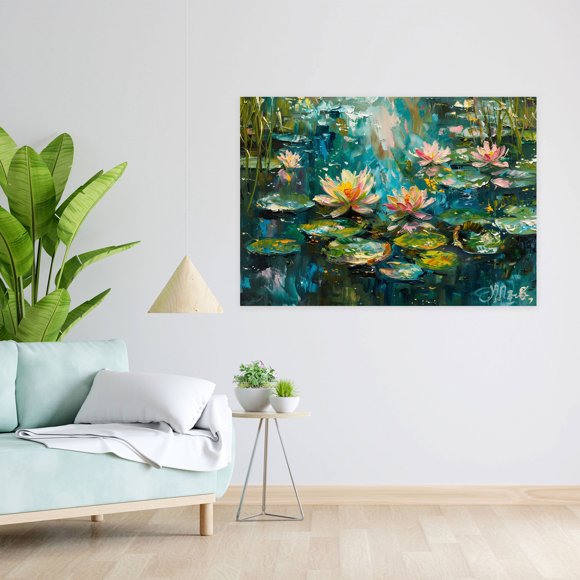 Impressionism Water Lilies Pond Wall Decoration - Impressionism, Wall Decoration, Canvas, Impressionism