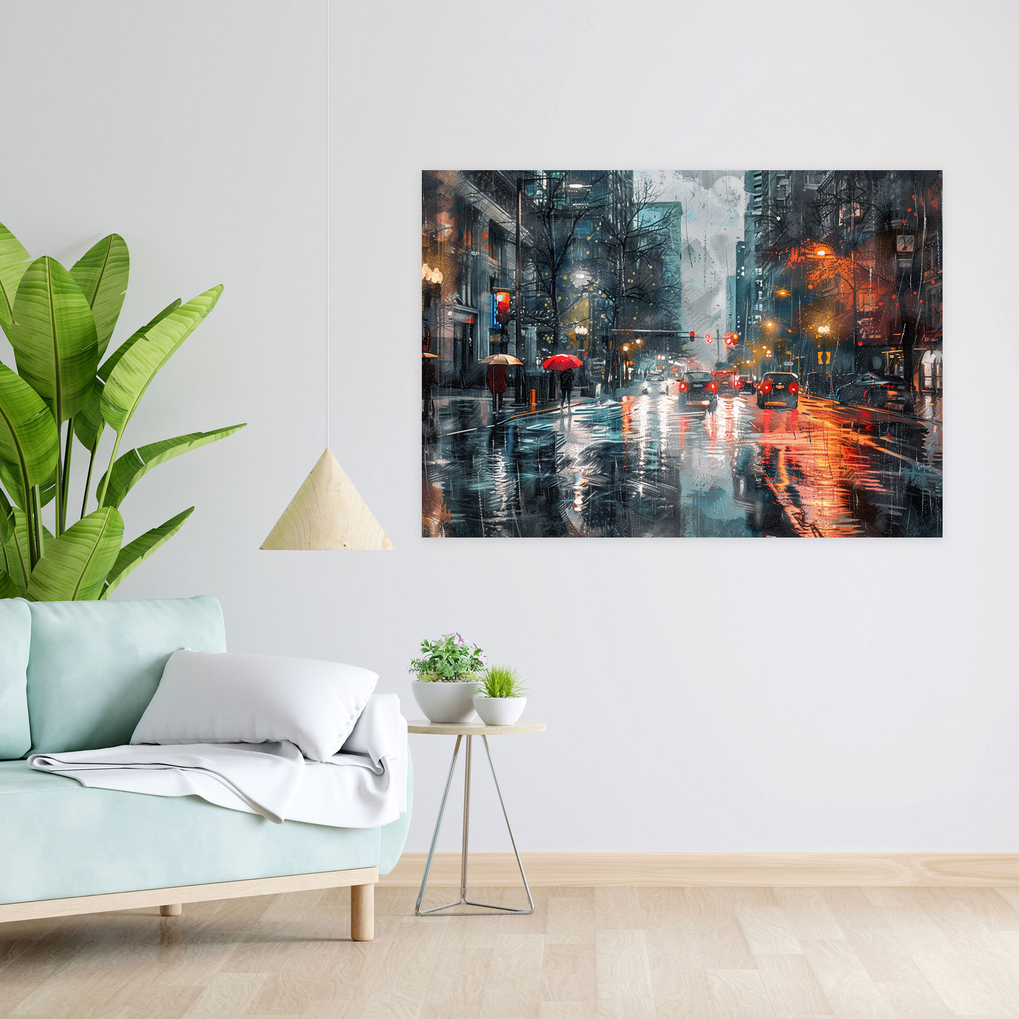 Impressionism Rainy Day City Canvas Print - Impressionism, Wall Decoration, Impressionism, Canvas