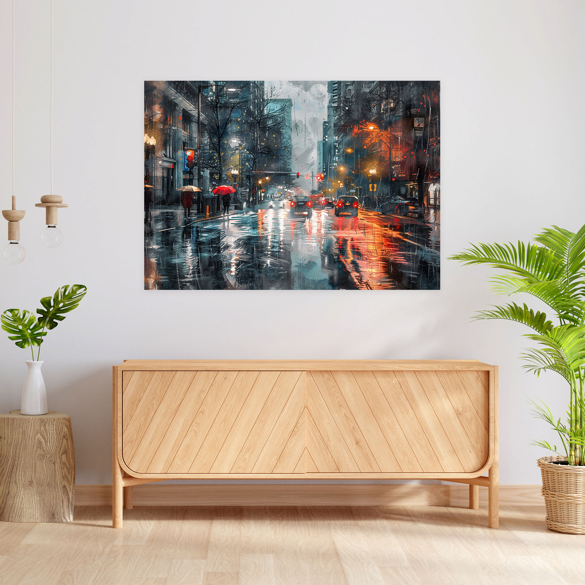 Impressionism Rainy Day City Canvas Print - Impressionism, Wall Decoration, Impressionism, Canvas