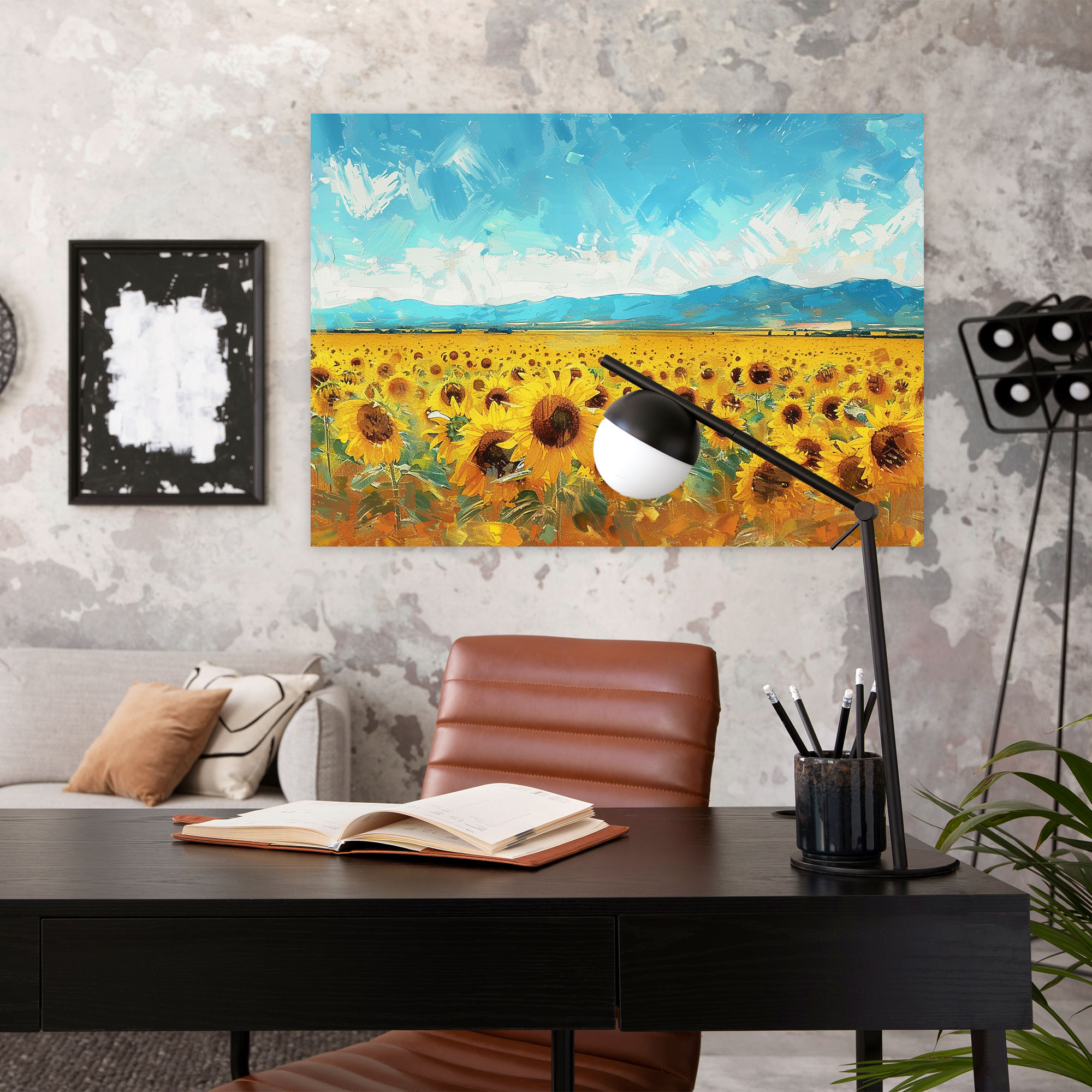 Impressionism Sunflower Field Wall Art - Impressionism, Wall Art, Wall Decoration, Impressionism