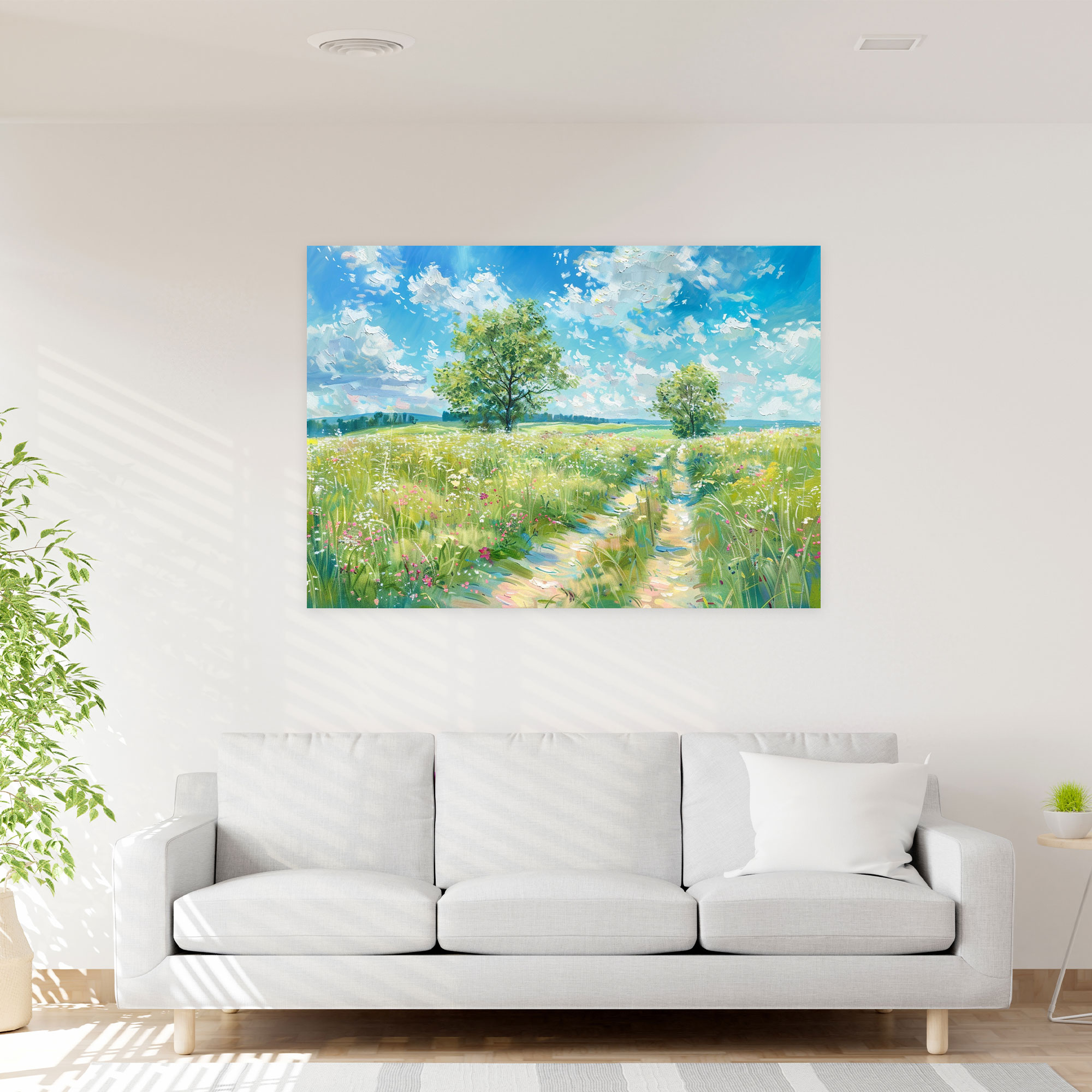 Impressionism Spring Meadow Wall Art - Impressionism, Canvas, Home Decoration, Wall Decoration