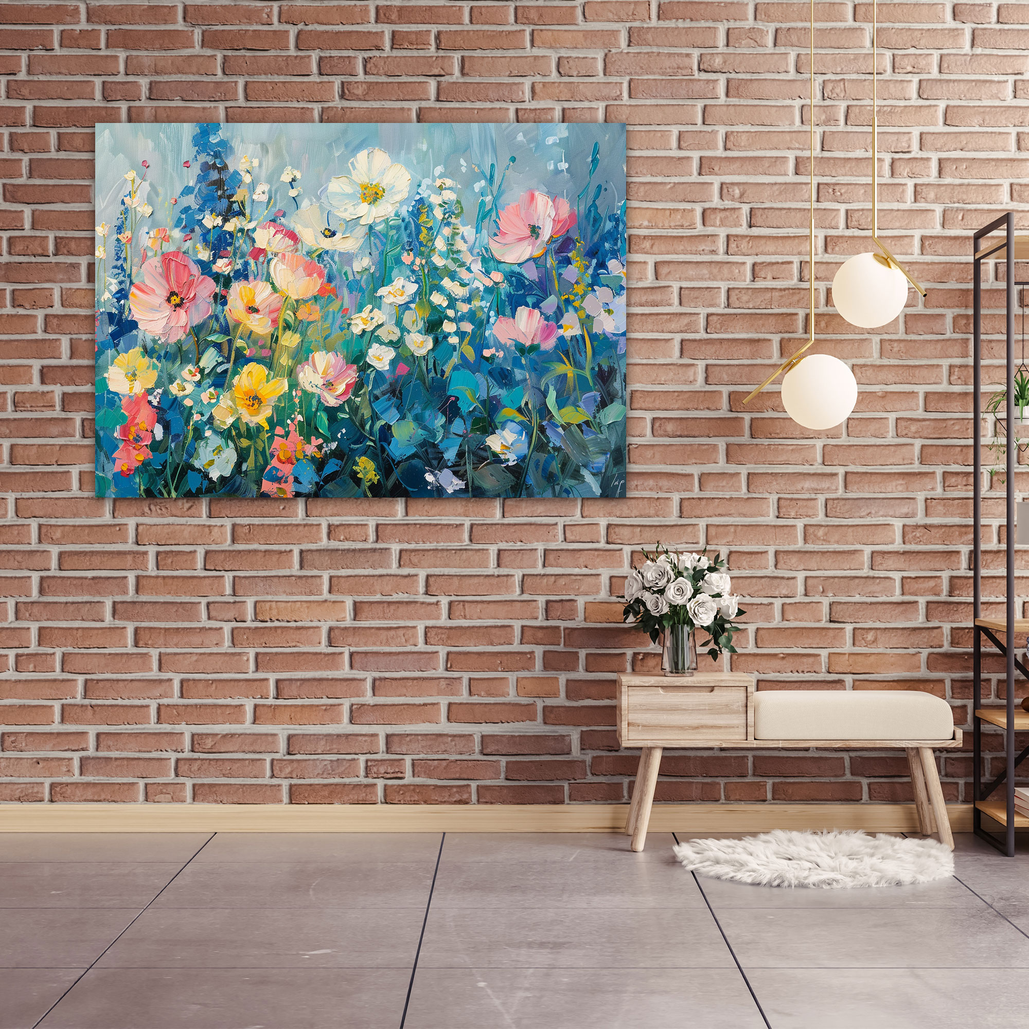 Impressionism Floral Garden Canvas Print - Impressionism, Wall Art, Home Decoration, Wall Decoration