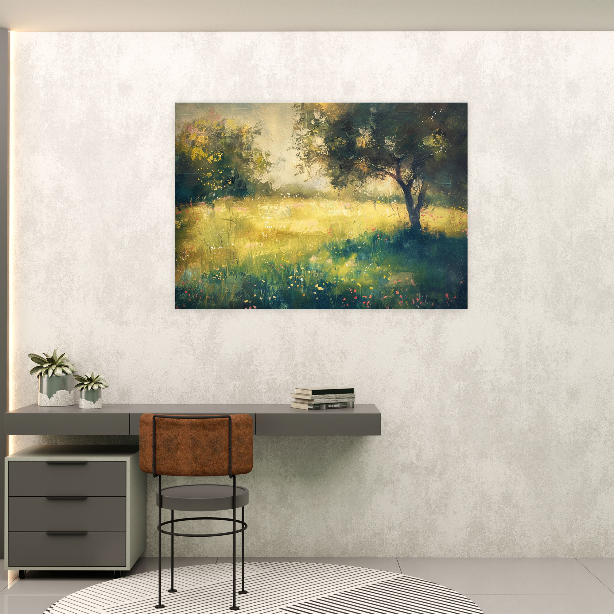 Impressionism Meadow In Bloom Canvas Print - Impressionism, Impressionism, Wall Art, Wall Decoration