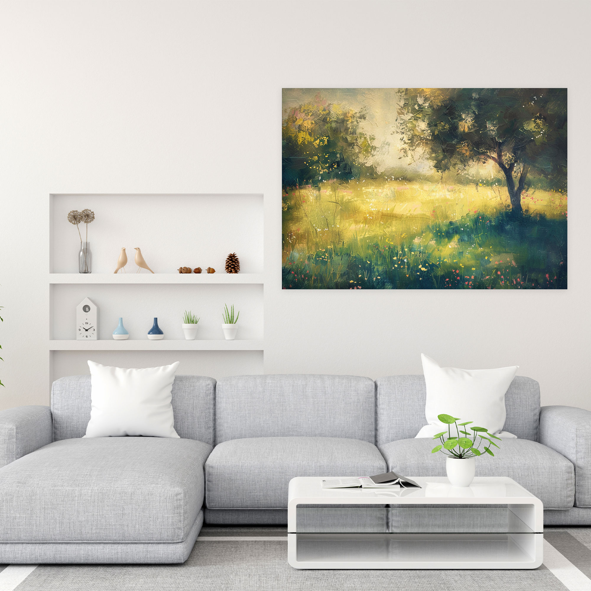 Impressionism Meadow In Bloom Canvas Print - Impressionism, Impressionism, Wall Art, Wall Decoration