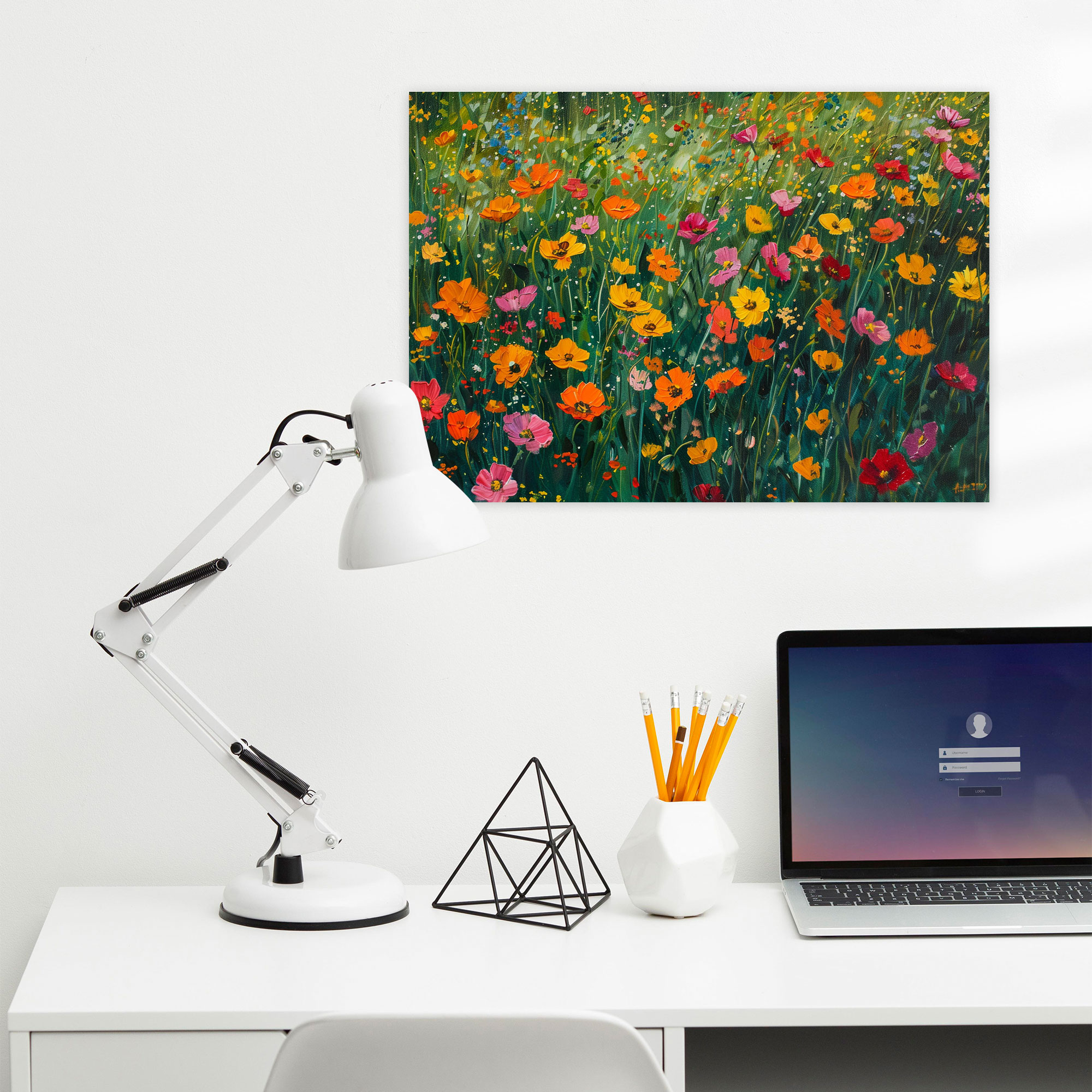 Impressionism Field Of Colorful Flowers Canvas Print - Impressionism, Wall Art, Canvas Wall Art, Home Decoration