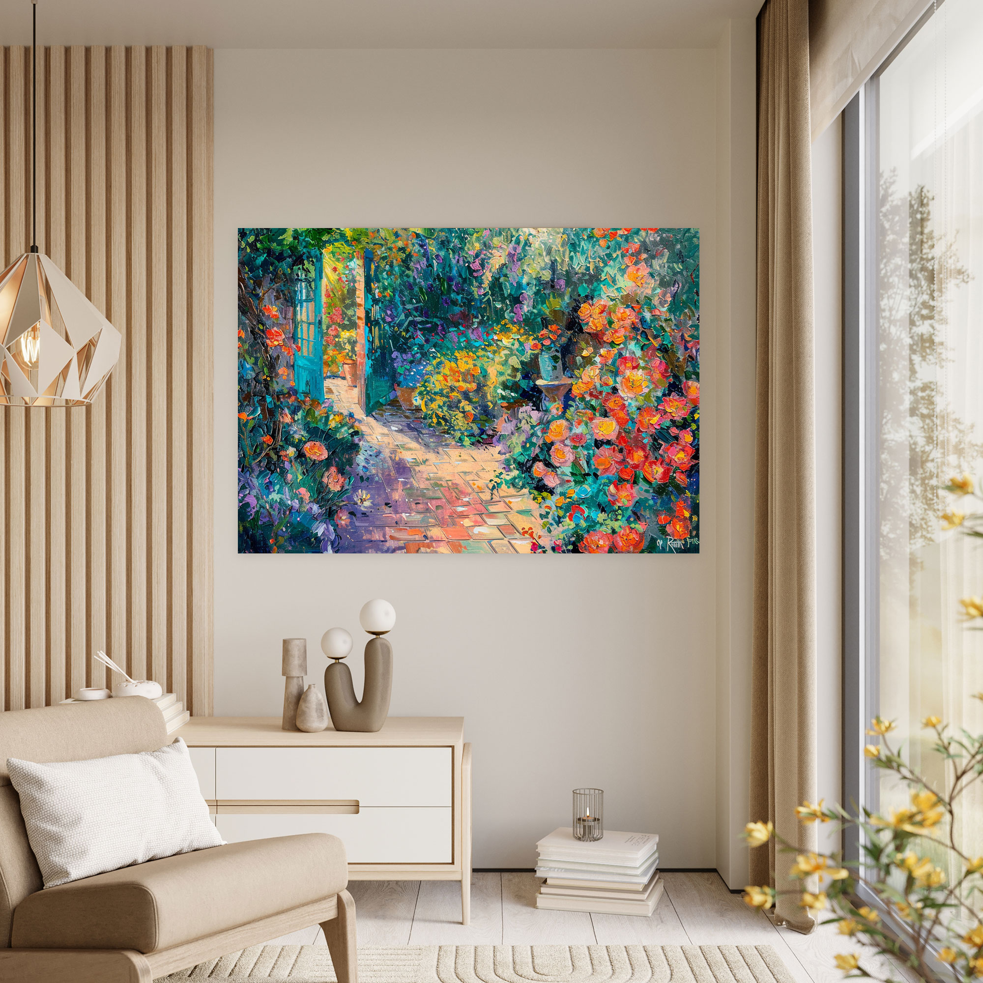 Impressionism Sunny Garden Wall Art - Impressionism, Canvas, Impressionism, Home Decoration