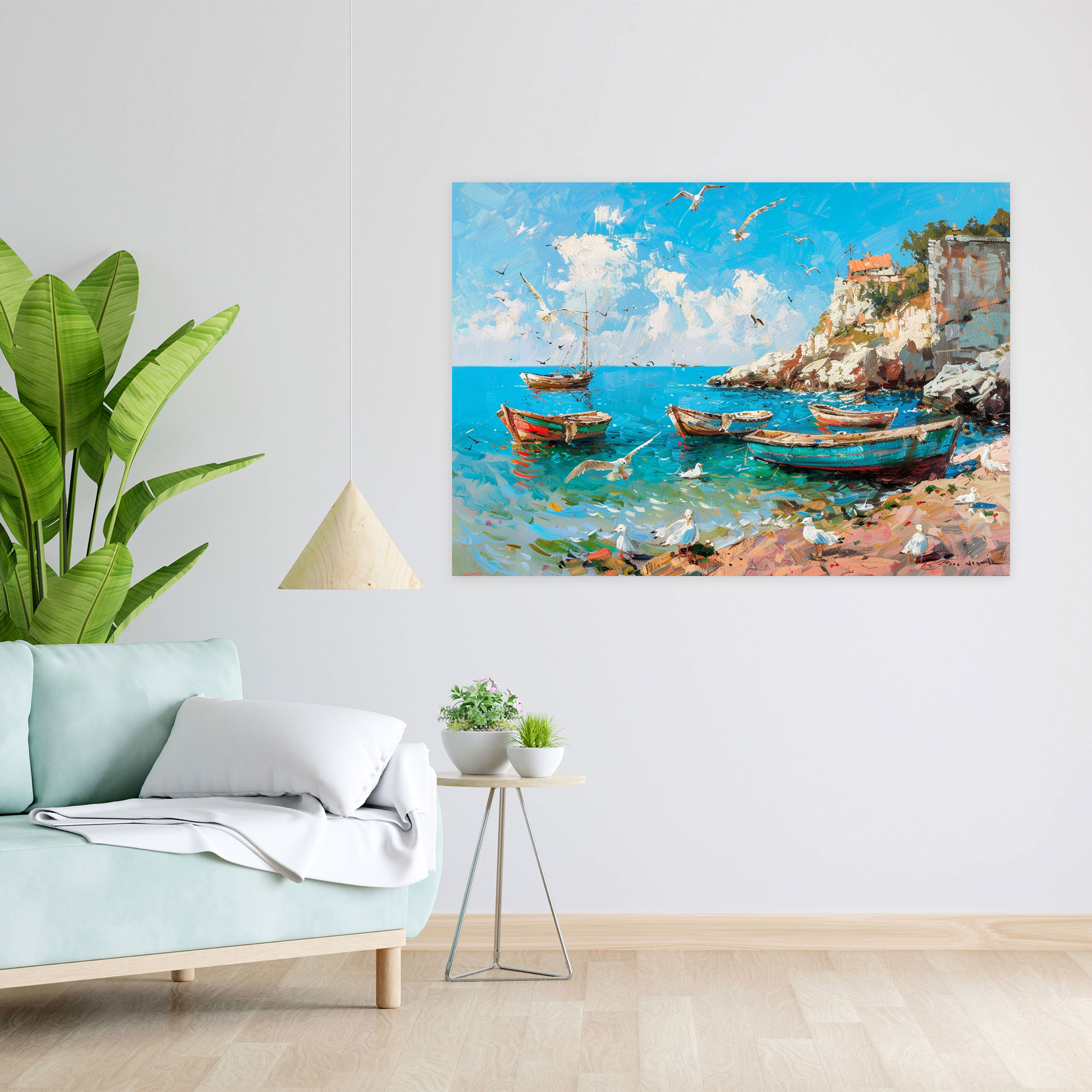 Impressionism Coastal Scene Canvas Print - Impressionism, Wall Decoration, Canvas Wall Art, Canvas Print