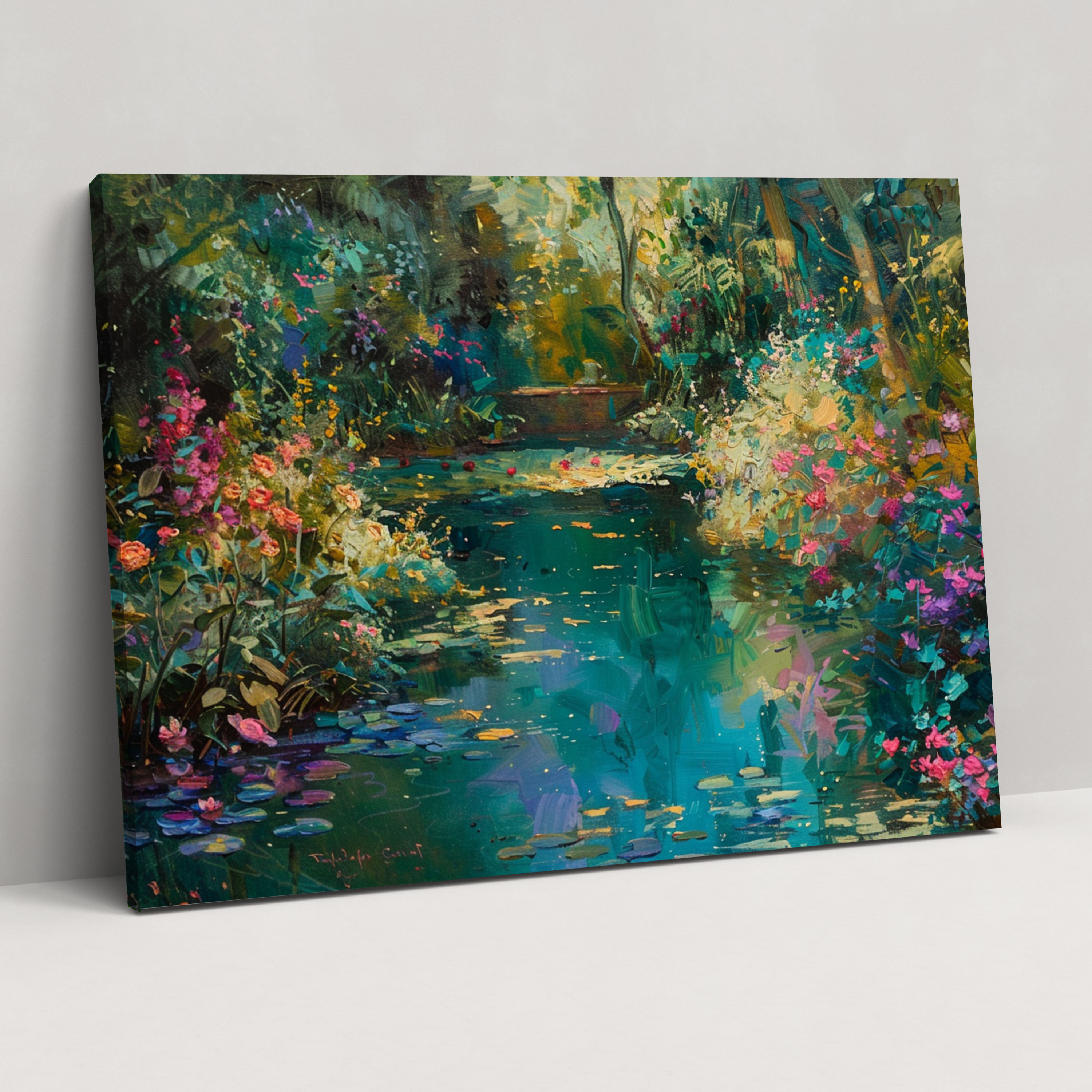 Impressionism Lush Garden Wall Art - Impressionism, Impressionism, Home Decoration, Canvas