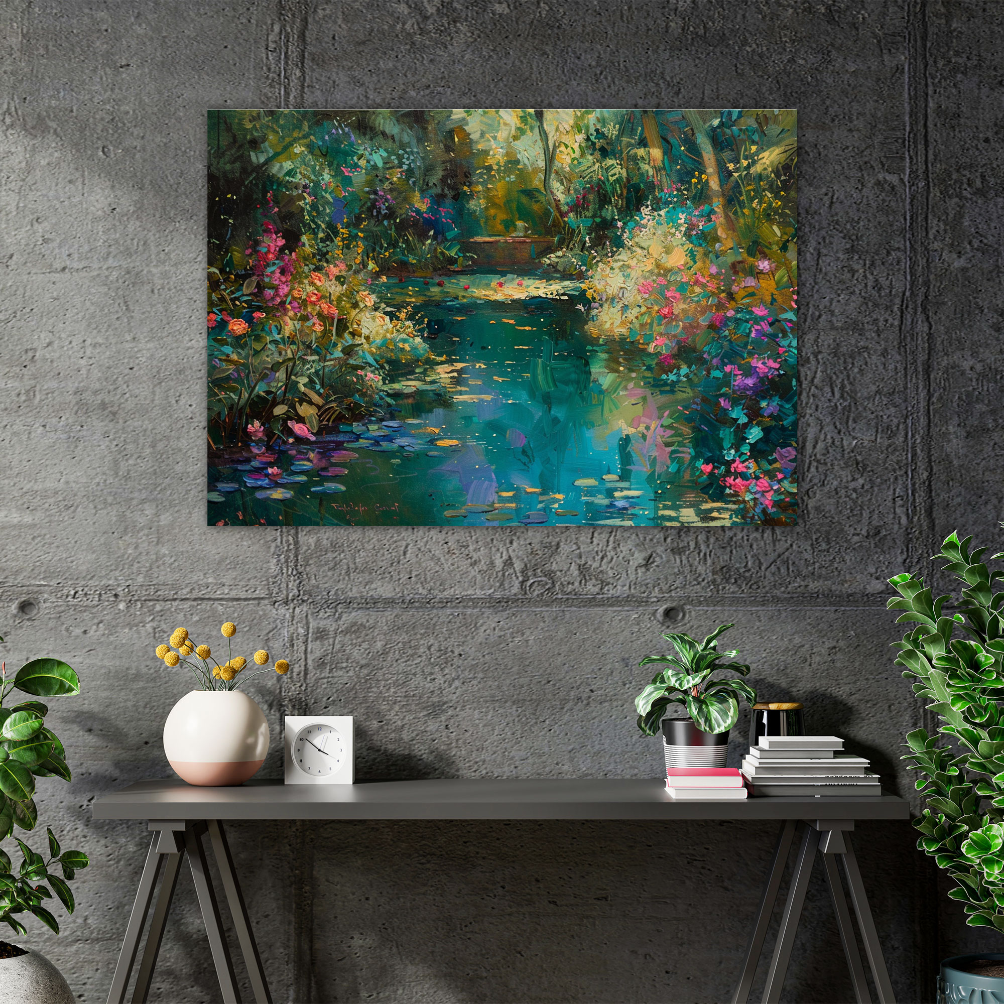 Impressionism Lush Garden Wall Art - Impressionism, Impressionism, Home Decoration, Canvas