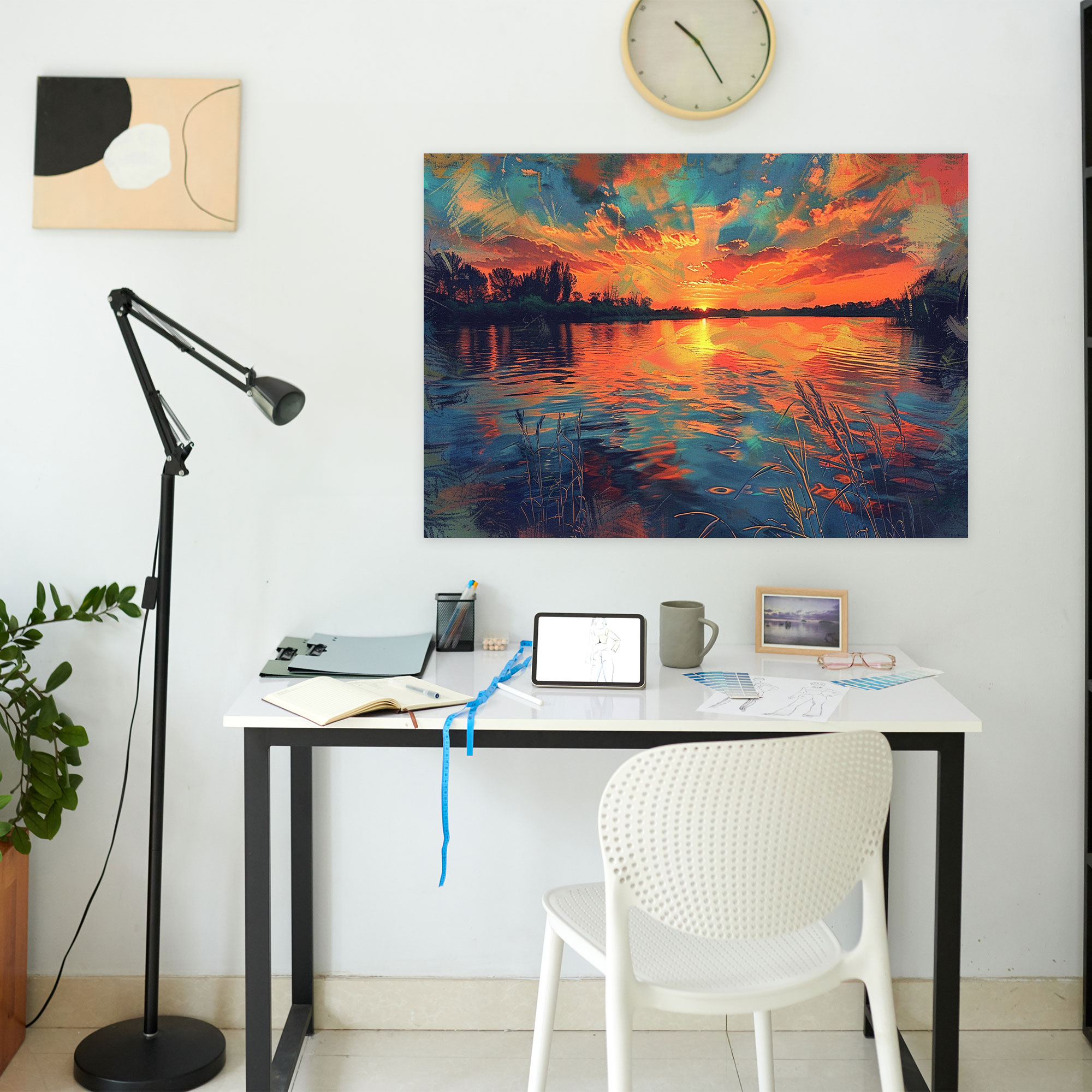 Impressionism Sunset Lake Wall Art - Impressionism, Wall Art, Home Decoration, Impressionism