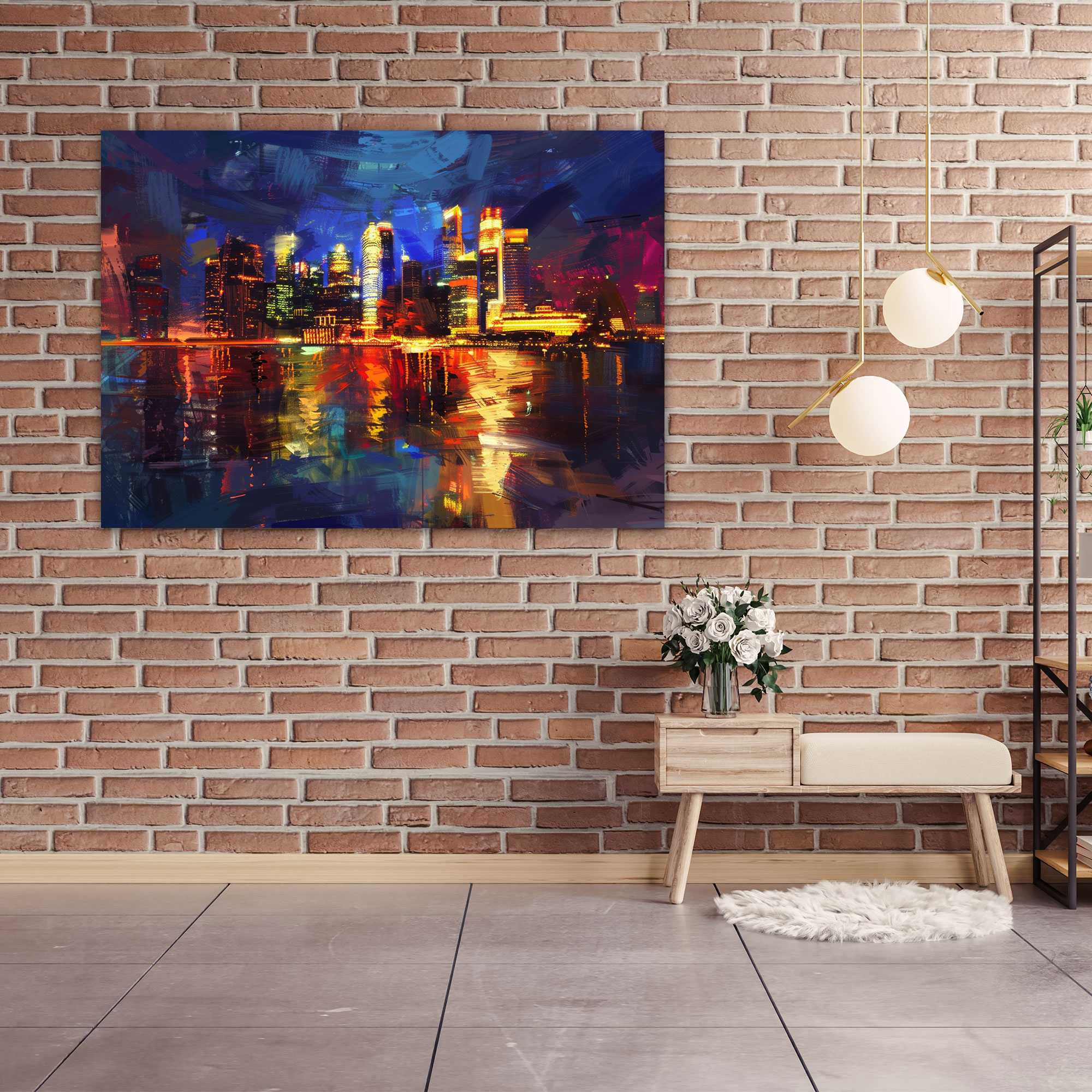 Impressionism Night Cityscape Canvas Print - Impressionism, Home Decoration, Impressionism, Wall Decoration
