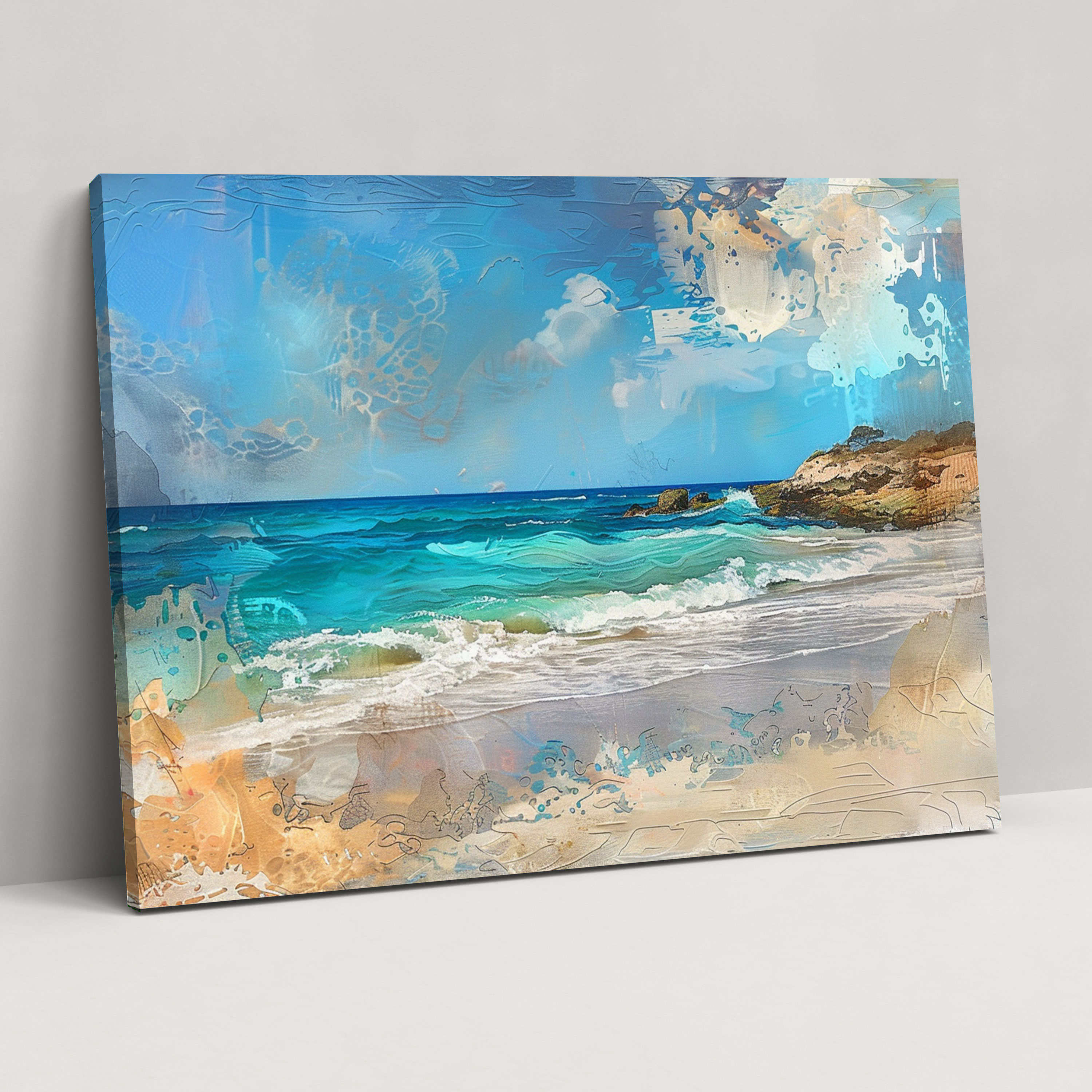 Impressionism Coastal Beach Canvas Print - Impressionism, Canvas, Canvas Print, Impressionism