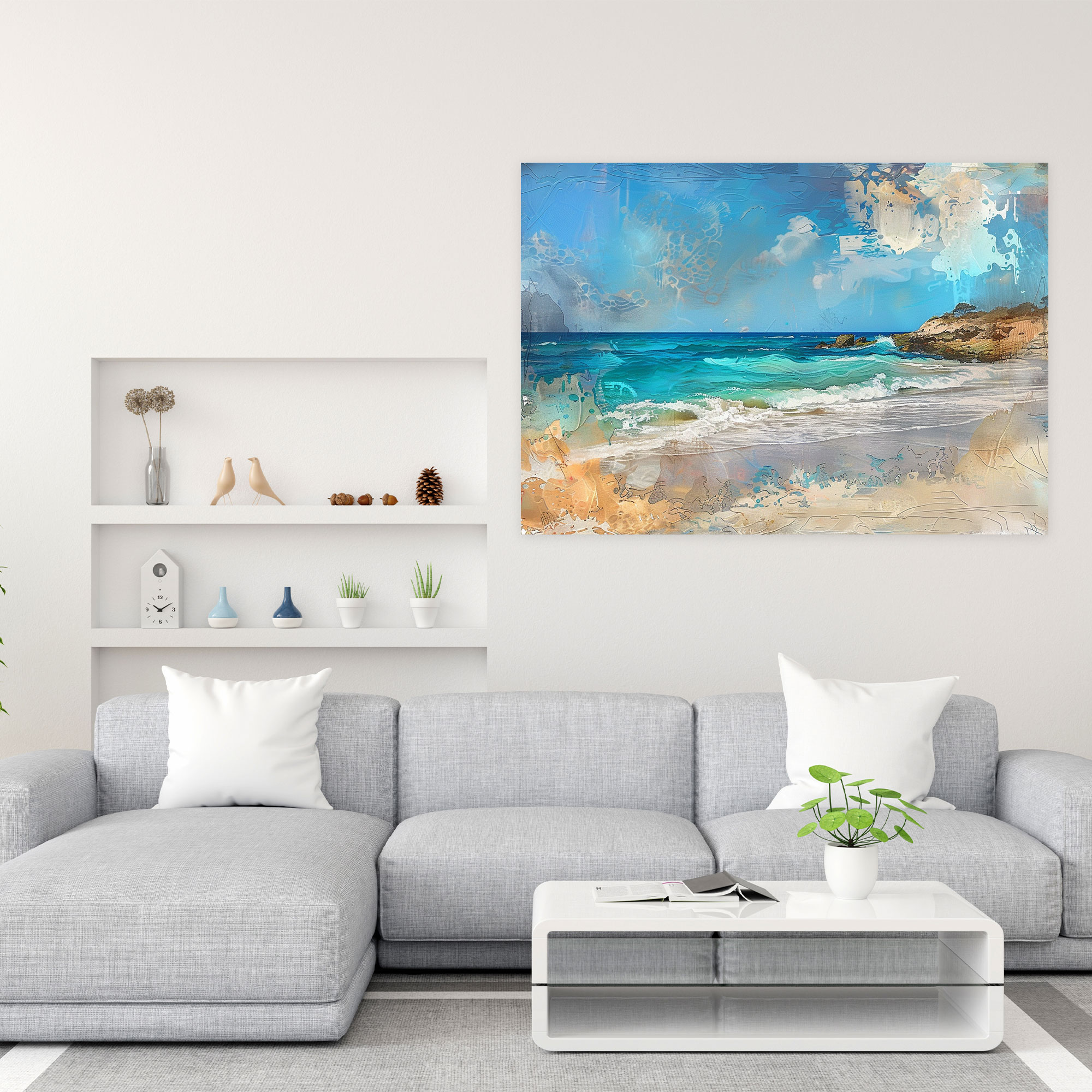 Impressionism Coastal Beach Canvas Print - Impressionism, Canvas, Canvas Print, Impressionism