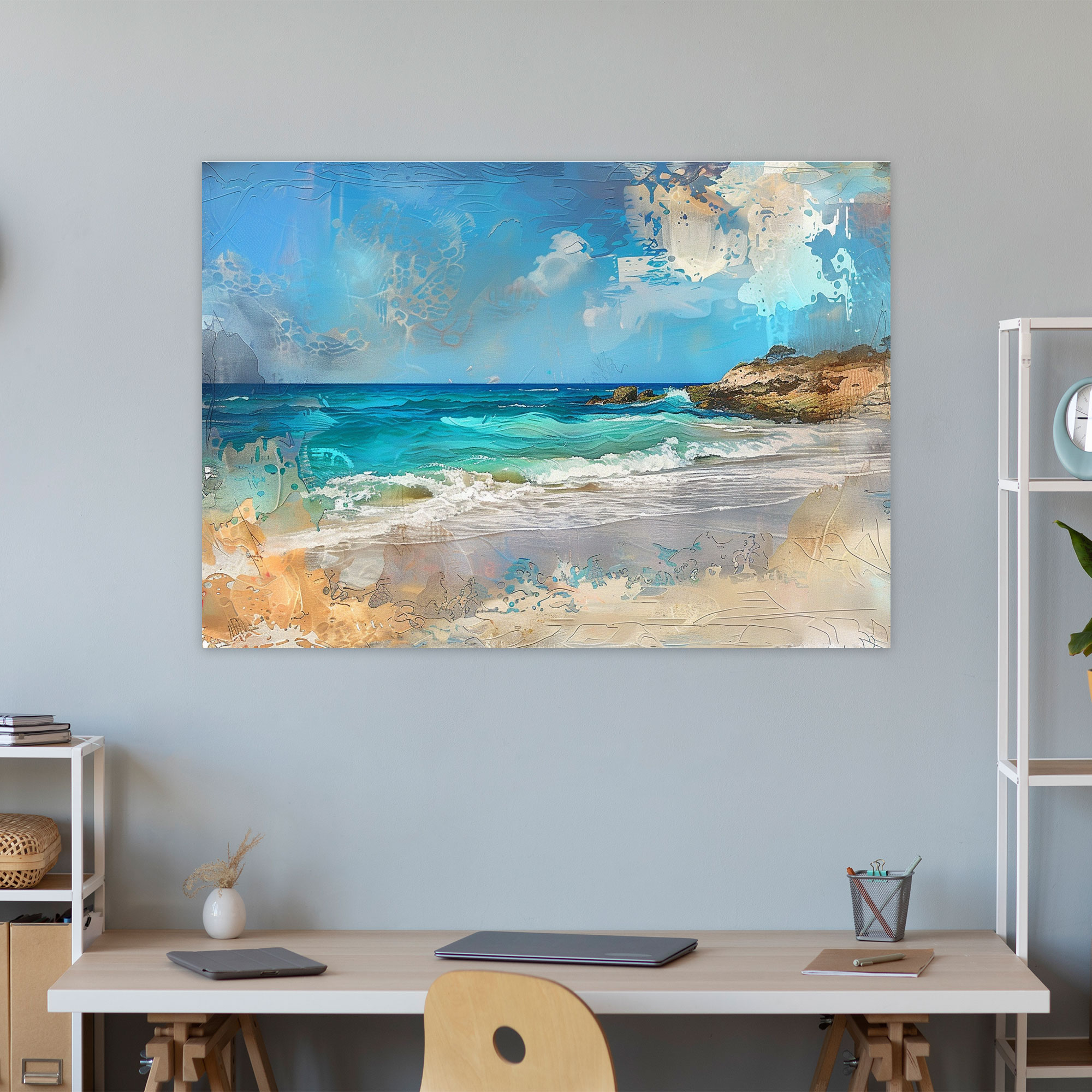 Impressionism Coastal Beach Canvas Print - Impressionism, Canvas, Canvas Print, Impressionism