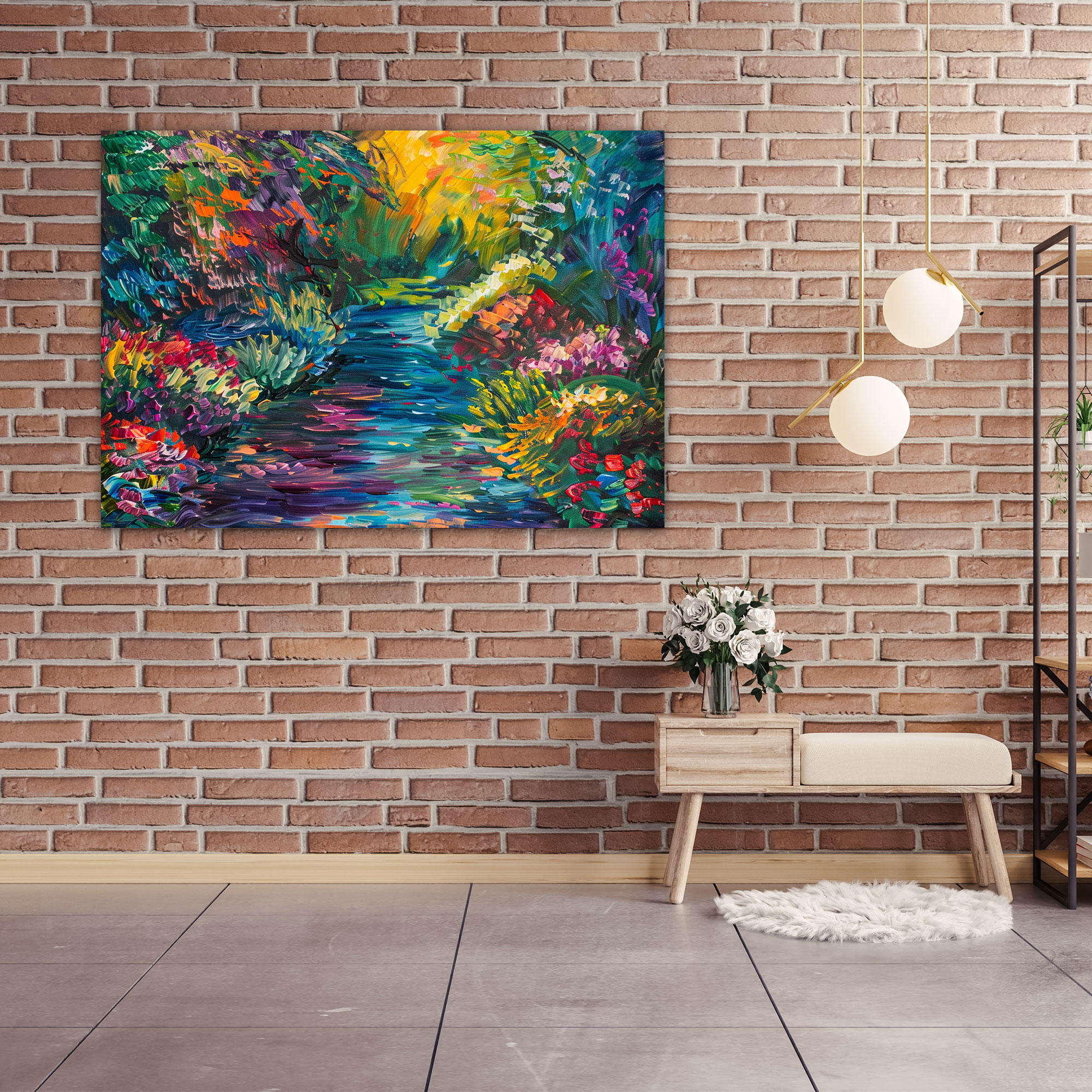 Impressionism Vibrant Garden Wall Decoration - Impressionism, Wall Art, Wall Decoration, Canvas