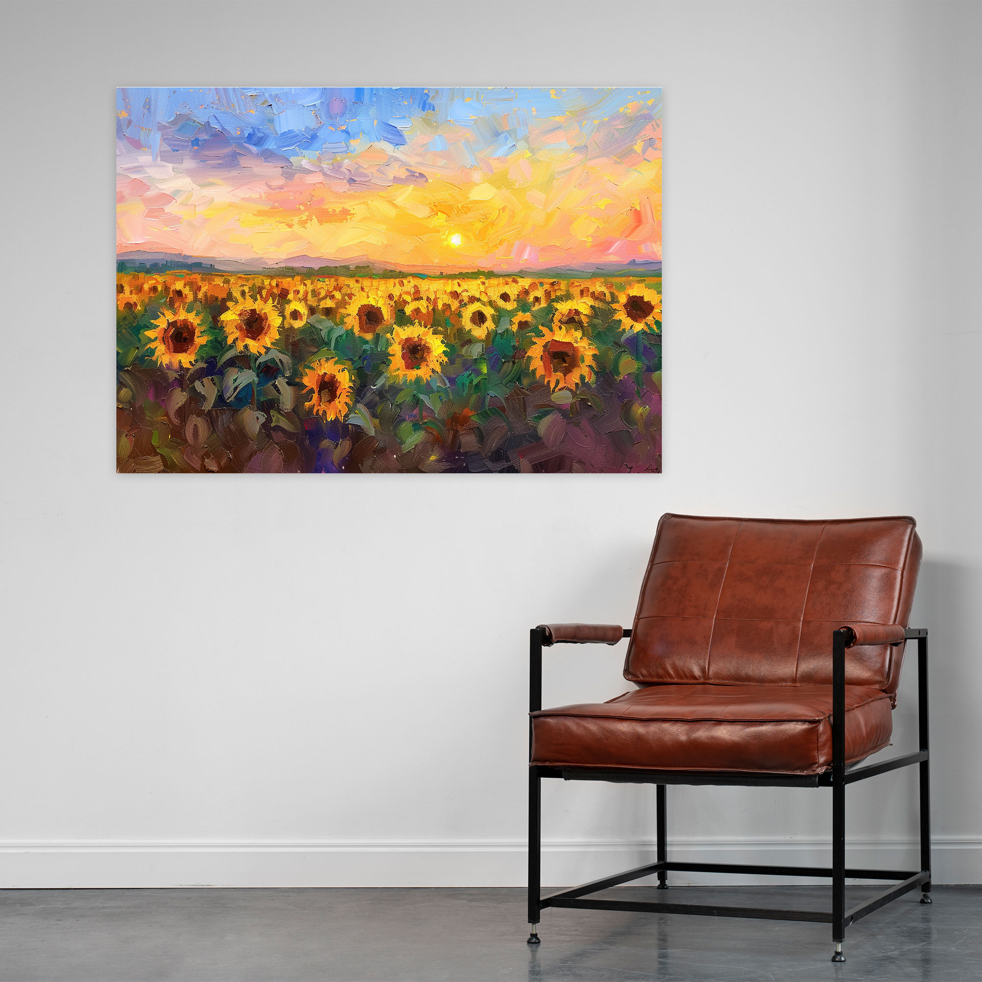 Impressionism Canvas Print - Impressionism, Wall Decoration, Sunflower Field, Canvas Wall Art