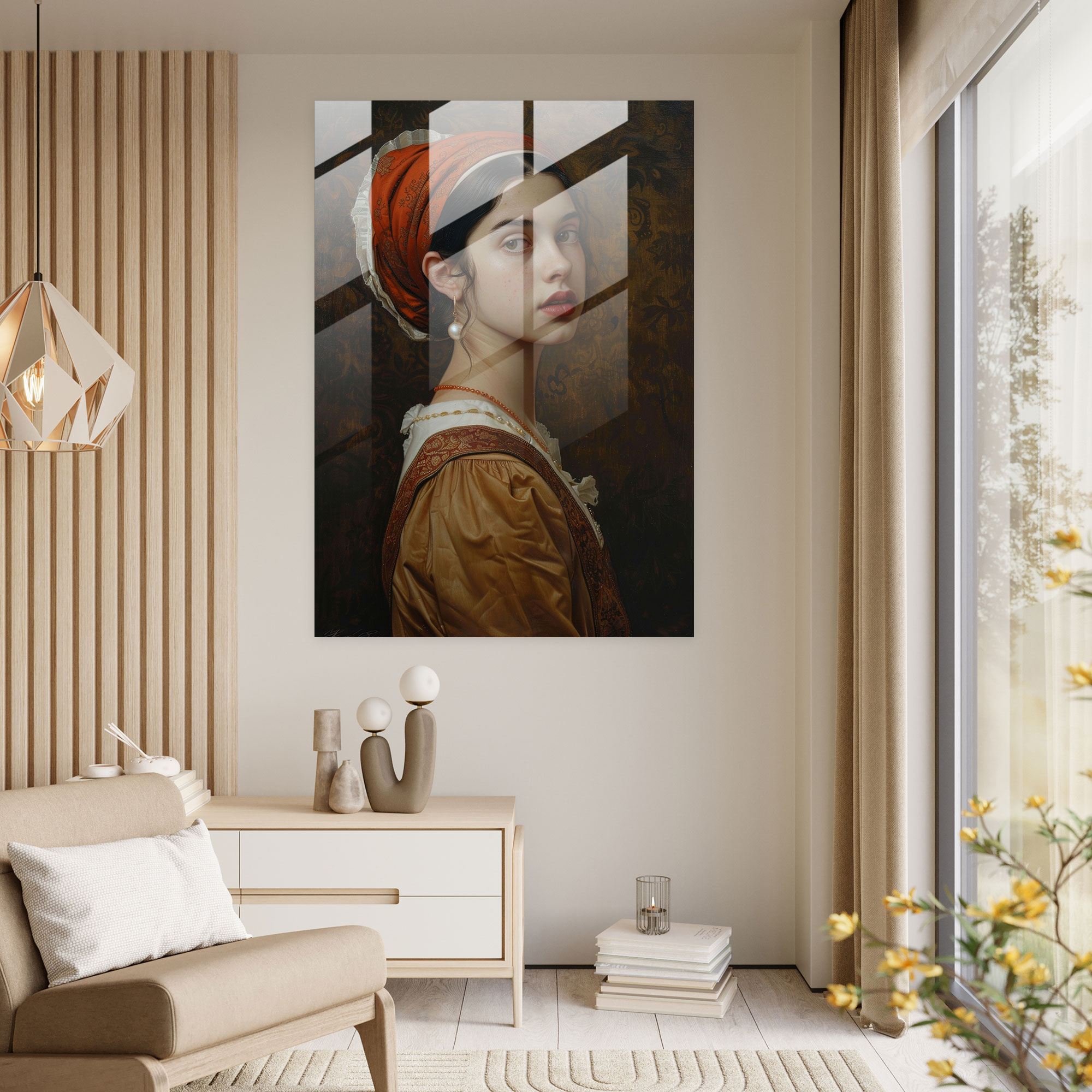 Johannes Vermeer Cam Tablo Sanatı - Ev Dekorasyonu Johannes Vermeer Temalı Cam Tablo