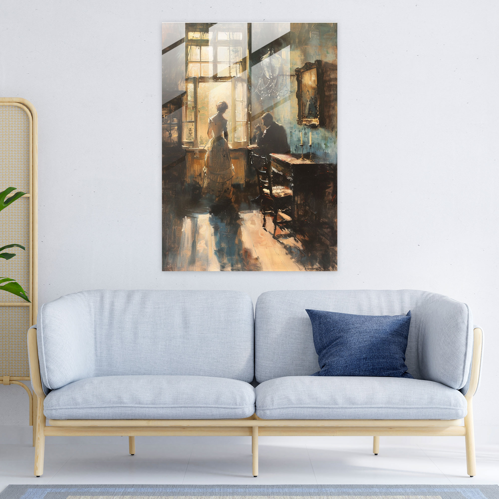 Johannes Vermeer Modern Art Glass Print - Johannes Vermeer, Glass Print, Glass Art, Wall Decoration