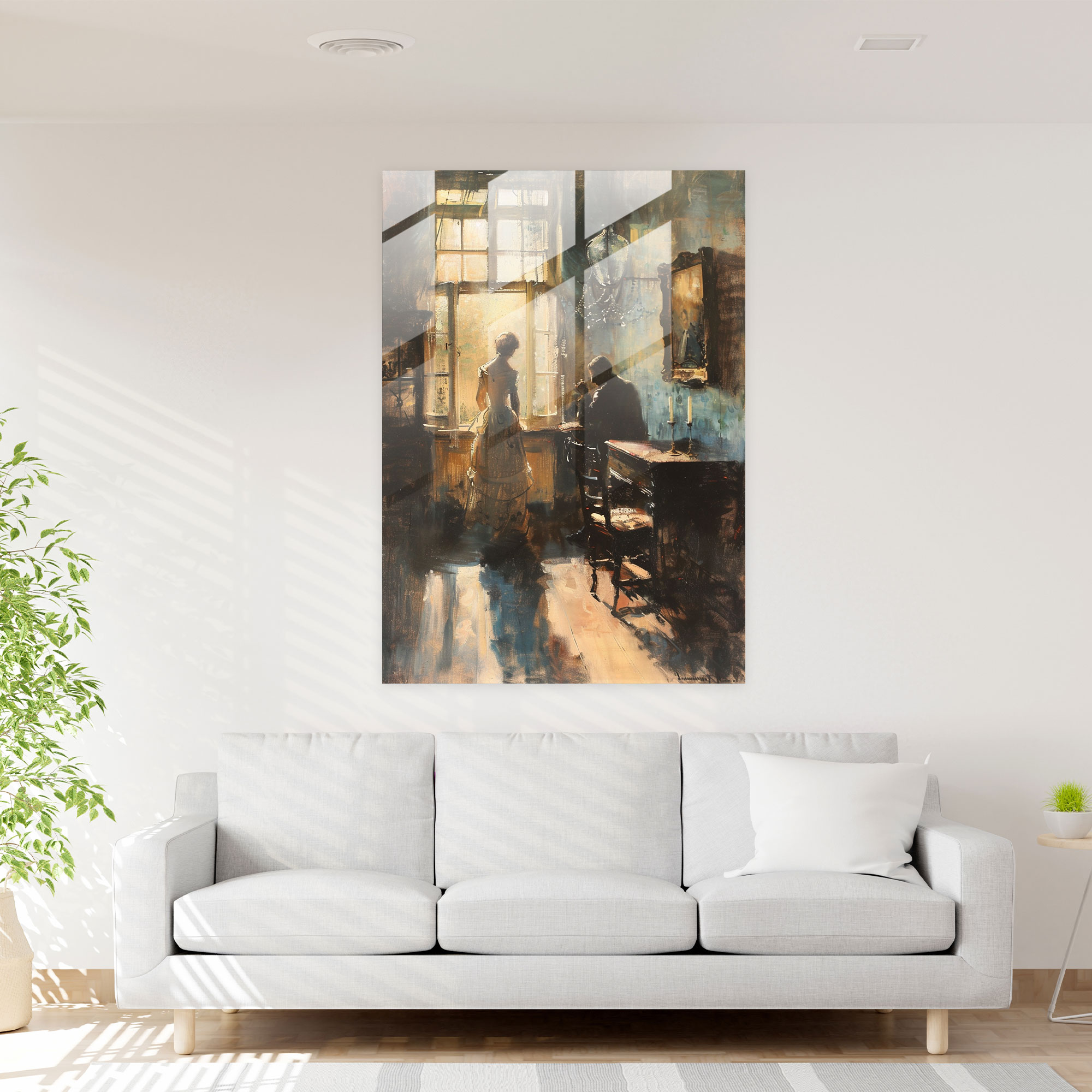 Johannes Vermeer Modern Art Glass Print - Johannes Vermeer, Glass Print, Glass Art, Wall Decoration