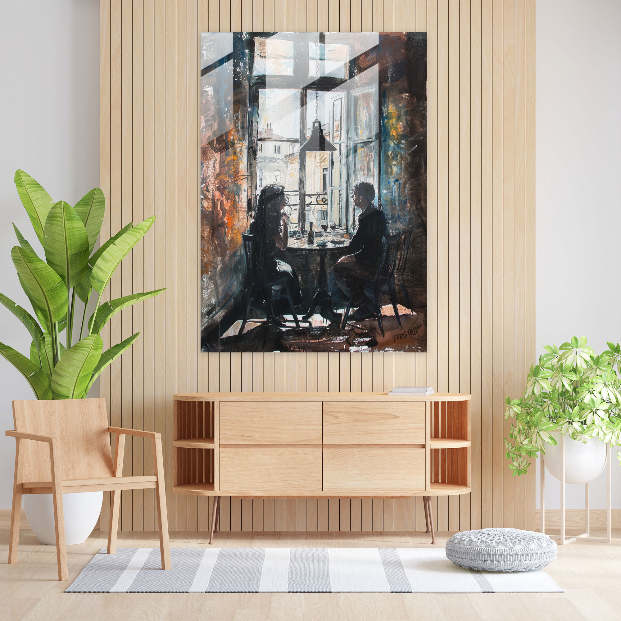 Johannes Vermeer Glass Print - Couple By Window Conversation - Johannes Vermeer, Home Decoration, Johannes Vermeer, Modern Art