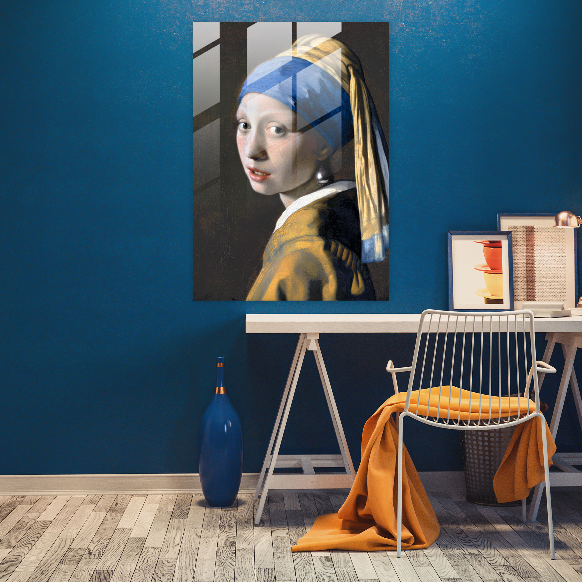 Johannes Vermeer Home Decoration - Woman With A Pearl Earring - Johannes Vermeer, Glass Art, Modern Art, Wall Decoration