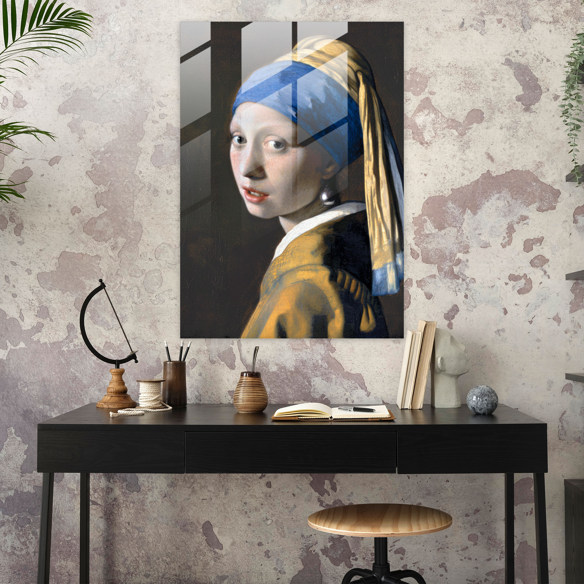 Johannes Vermeer Home Decoration - Woman With A Pearl Earring - Johannes Vermeer, Glass Art, Modern Art, Wall Decoration