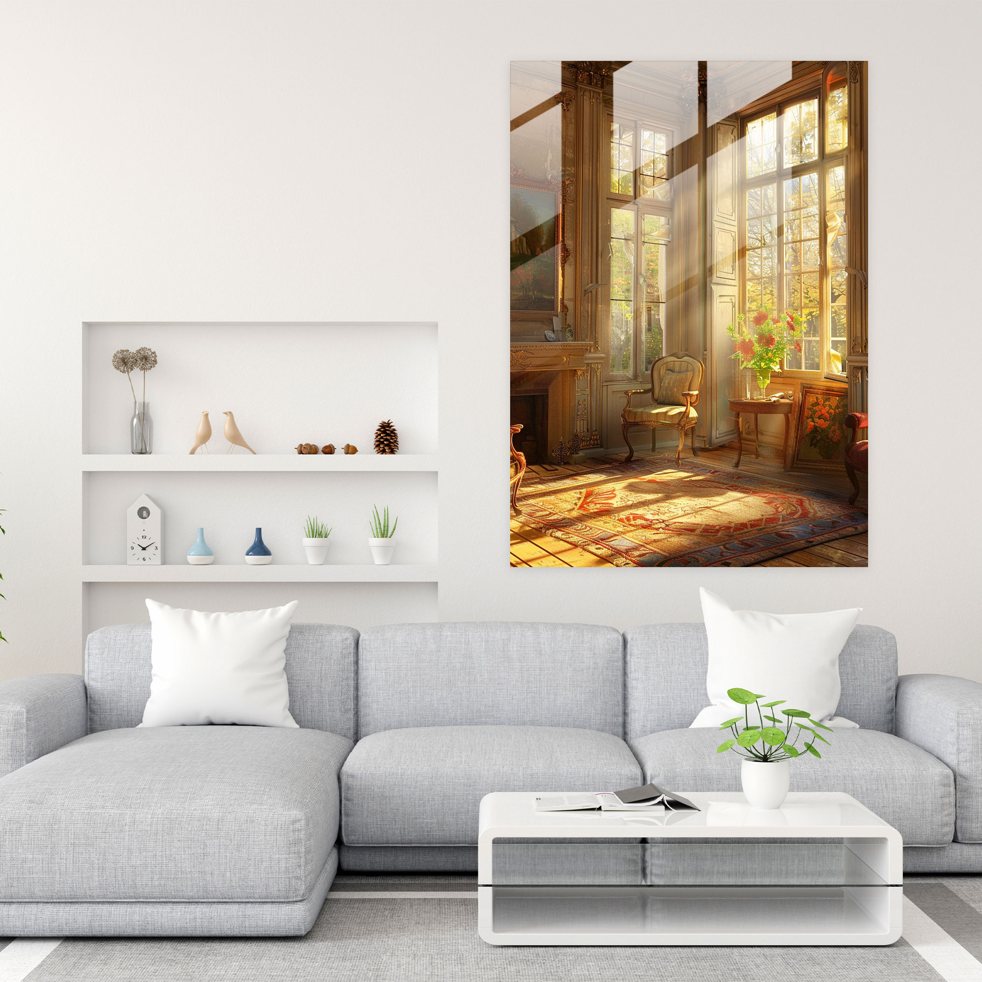 Johannes Vermeer Glass Wall Art - Sun-Drenched Room - Johannes Vermeer, Johannes Vermeer, Glass Wall Art, Home Decoration