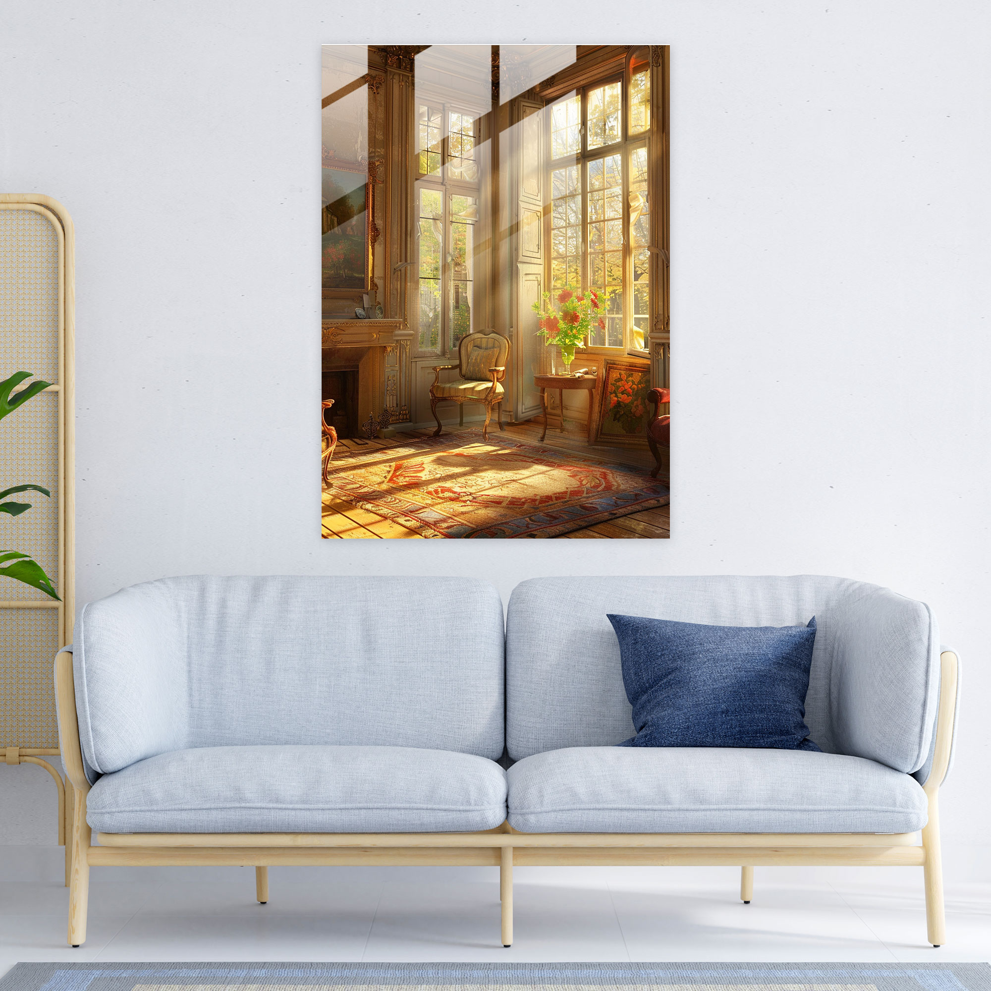 Johannes Vermeer Glass Wall Art - Sun-Drenched Room - Johannes Vermeer, Johannes Vermeer, Glass Wall Art, Home Decoration