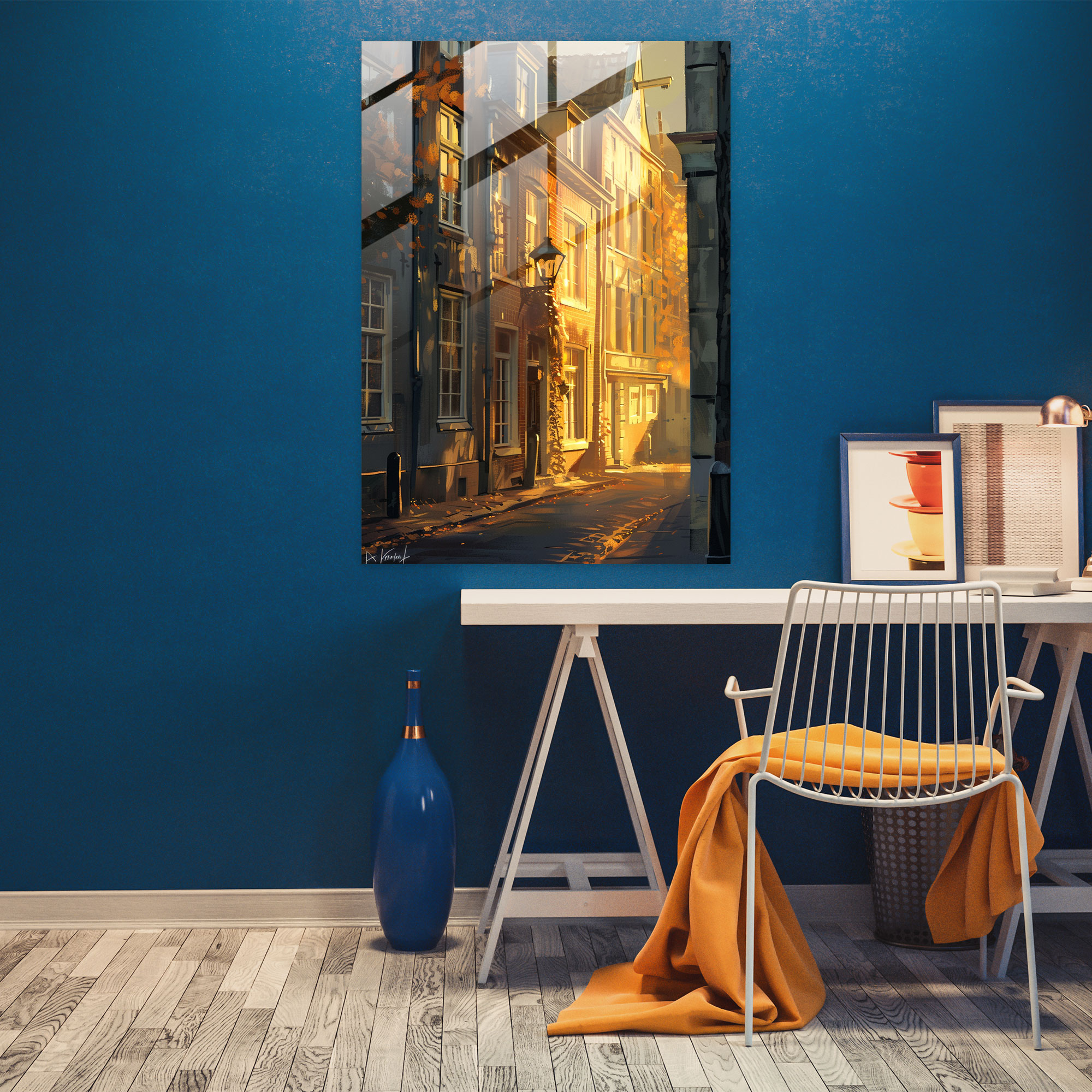 Johannes Vermeer Glass Wall Art - Quiet Street Corner - Johannes Vermeer, Johannes Vermeer, Wall Decoration, Modern Art
