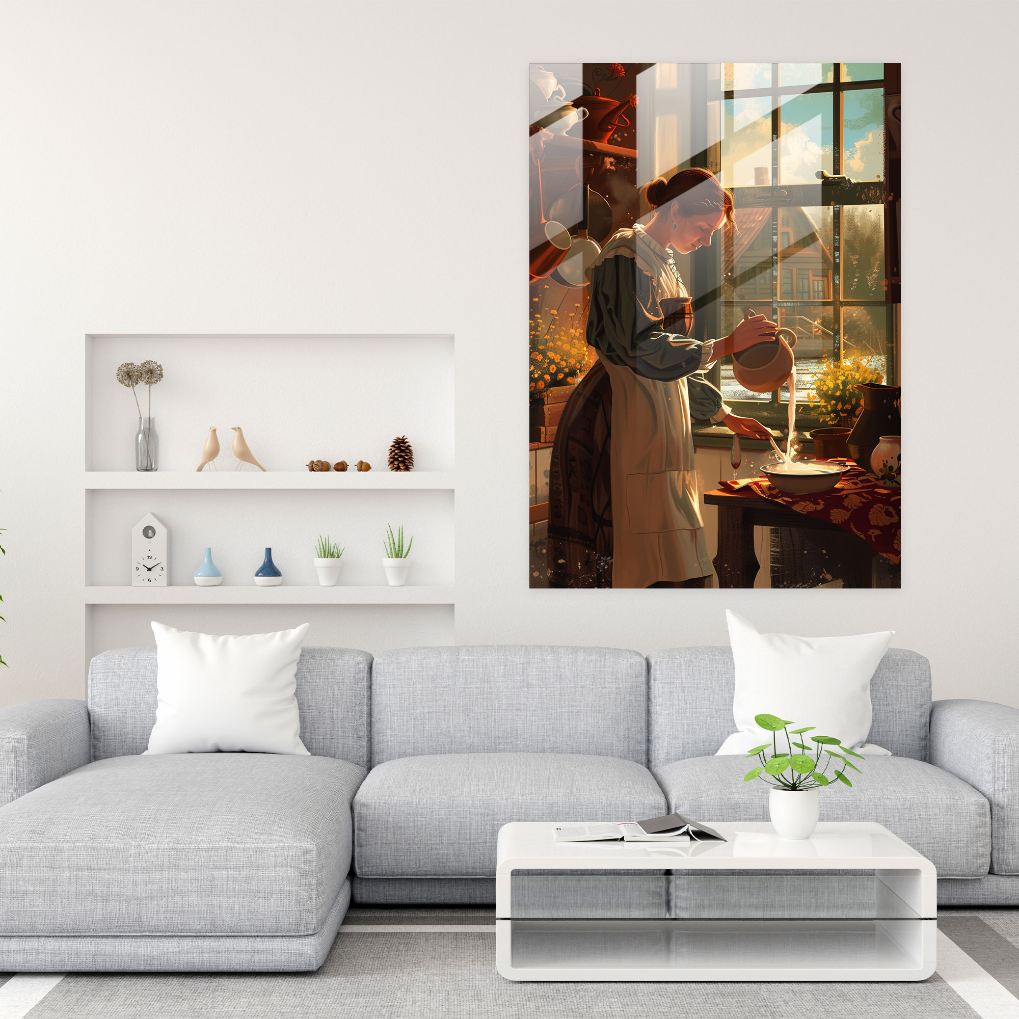 Johannes Vermeer Glass Wall Art - Cozy Scene - Johannes Vermeer, Glass Wall Art, Glass Art, Wall Decoration
