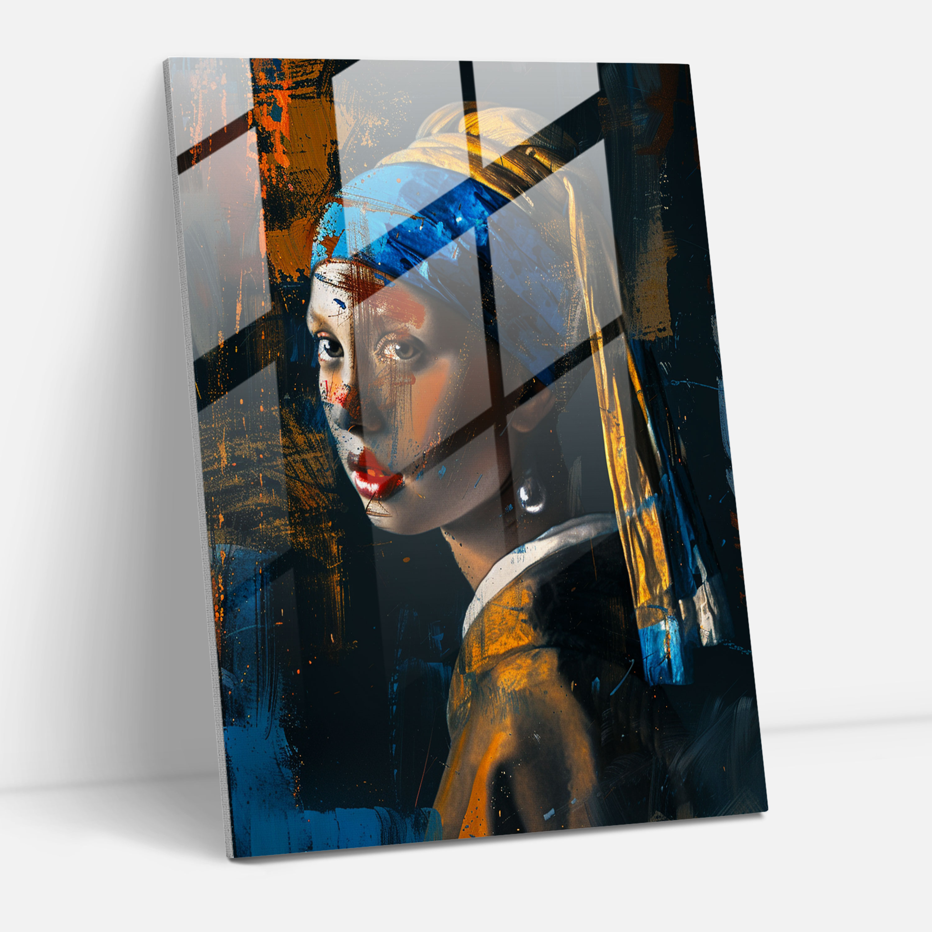 Johannes Vermeer Modern Art Glass Print - Johannes Vermeer, Glass Art, Wall Decoration, Home Decoration