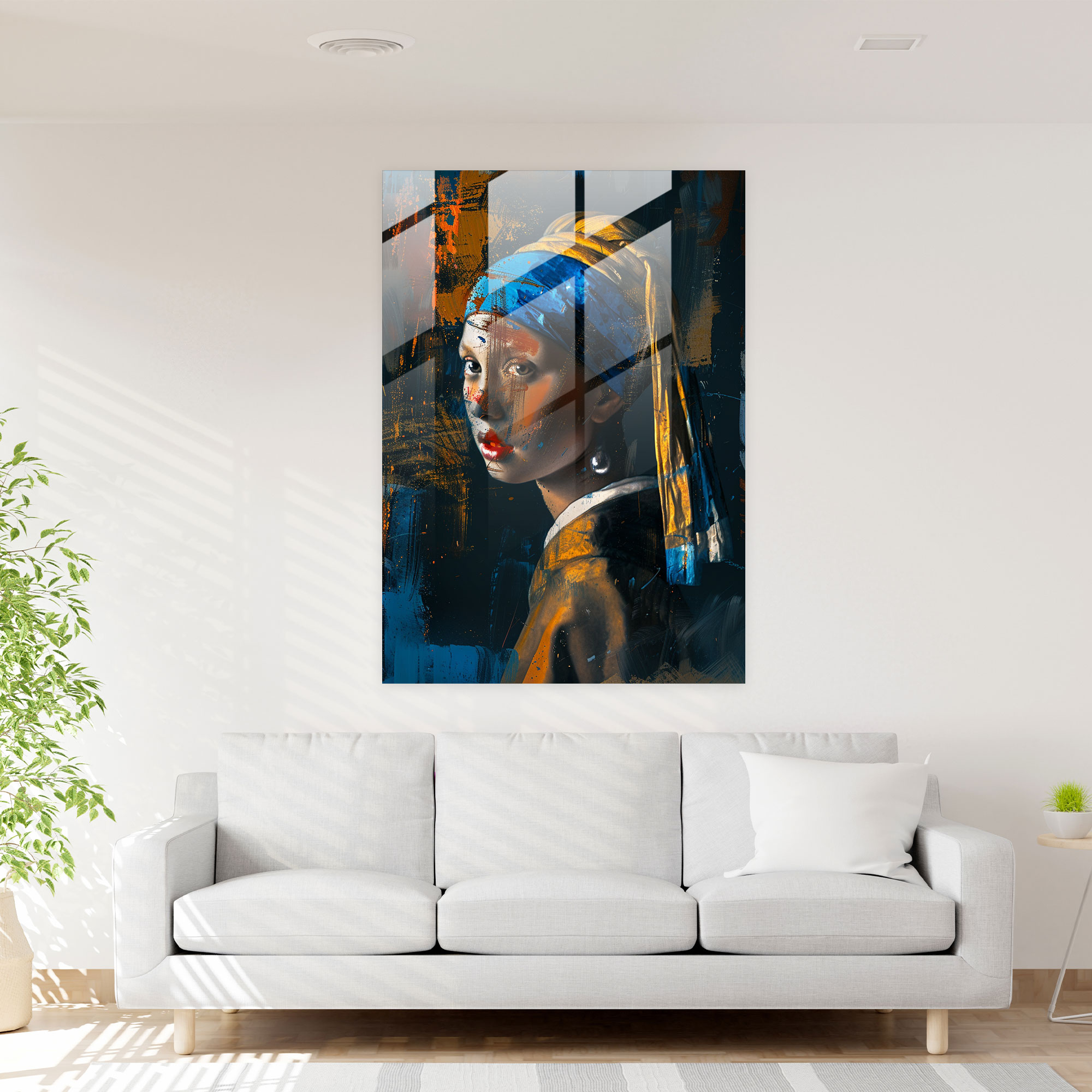 Johannes Vermeer Modern Art Glass Print - Johannes Vermeer, Glass Art, Wall Decoration, Home Decoration