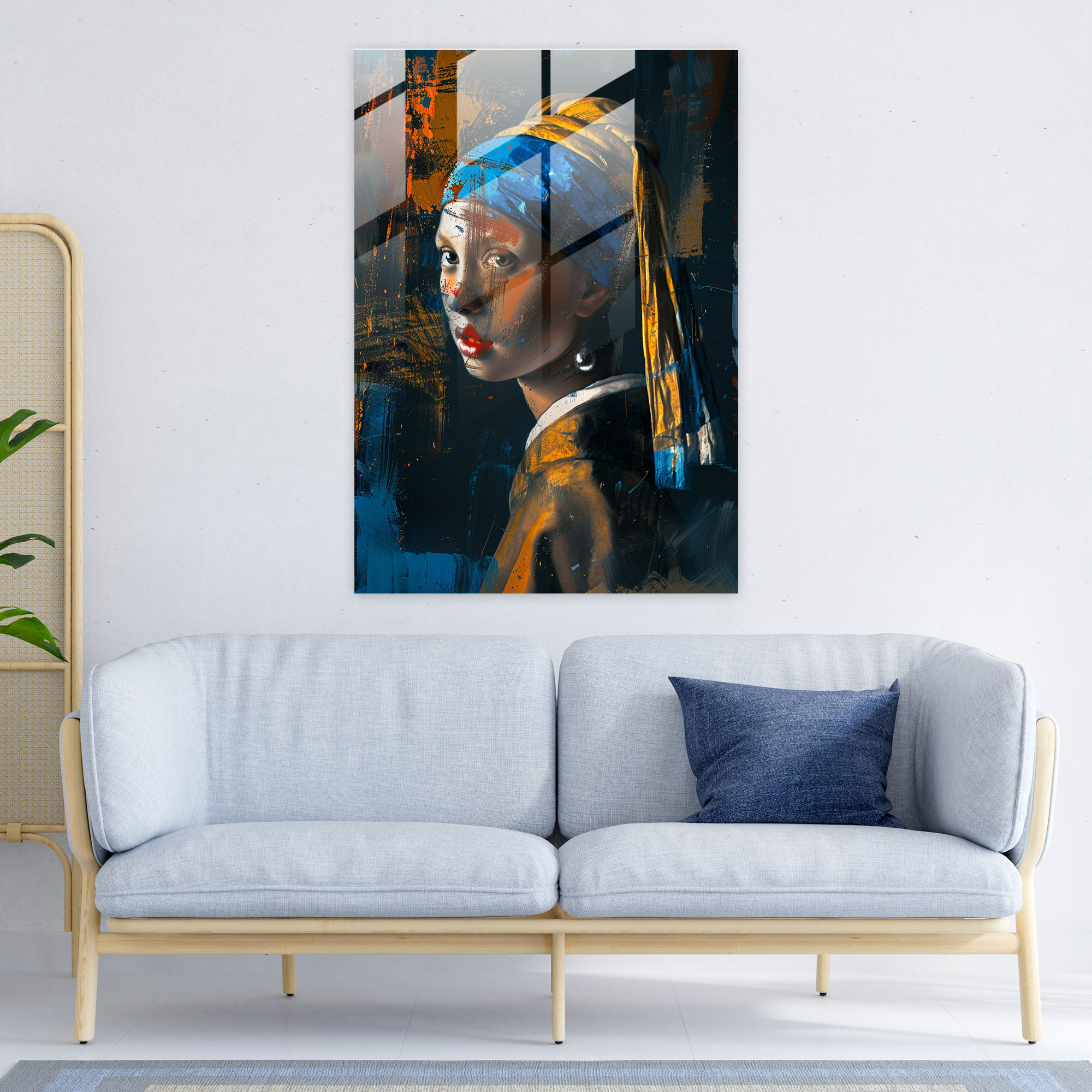 Johannes Vermeer Modern Art Glass Print - Johannes Vermeer, Glass Art, Wall Decoration, Home Decoration