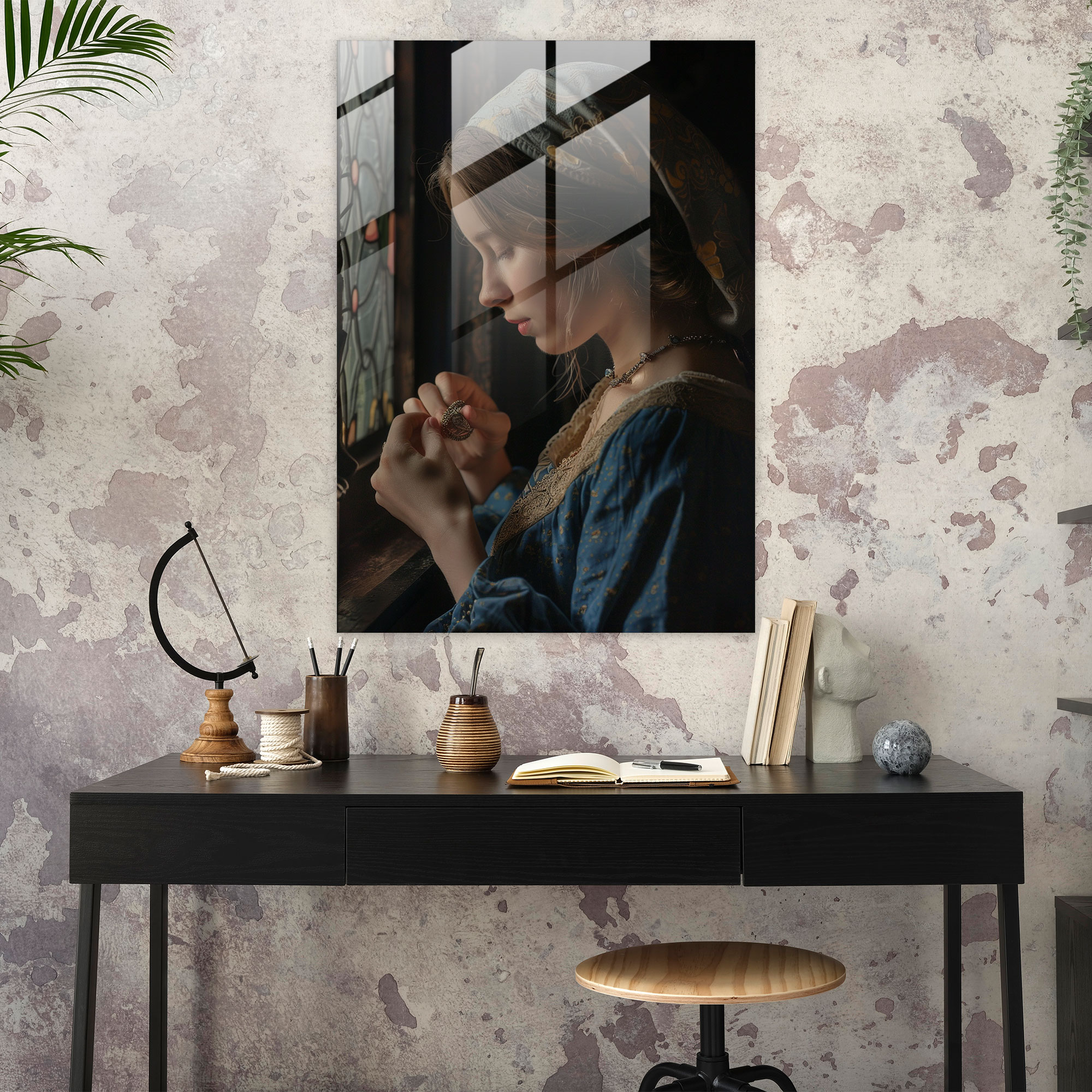 Johannes Vermeer Glass Wall Art Modern Art - Johannes Vermeer, Home Decoration, Glass Wall Art, Modern Art