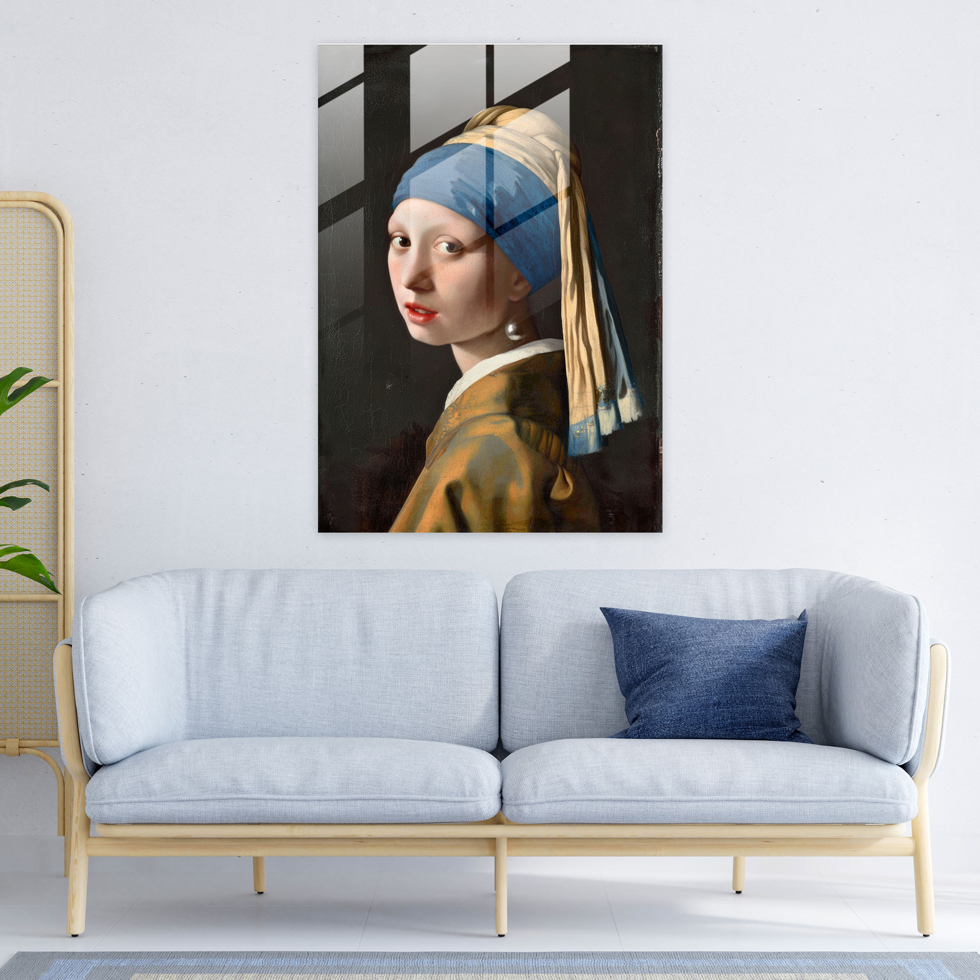 Johannes Vermeer Home Decoration Glass Print - Johannes Vermeer, Glass Art, Modern Art, Wall Decoration