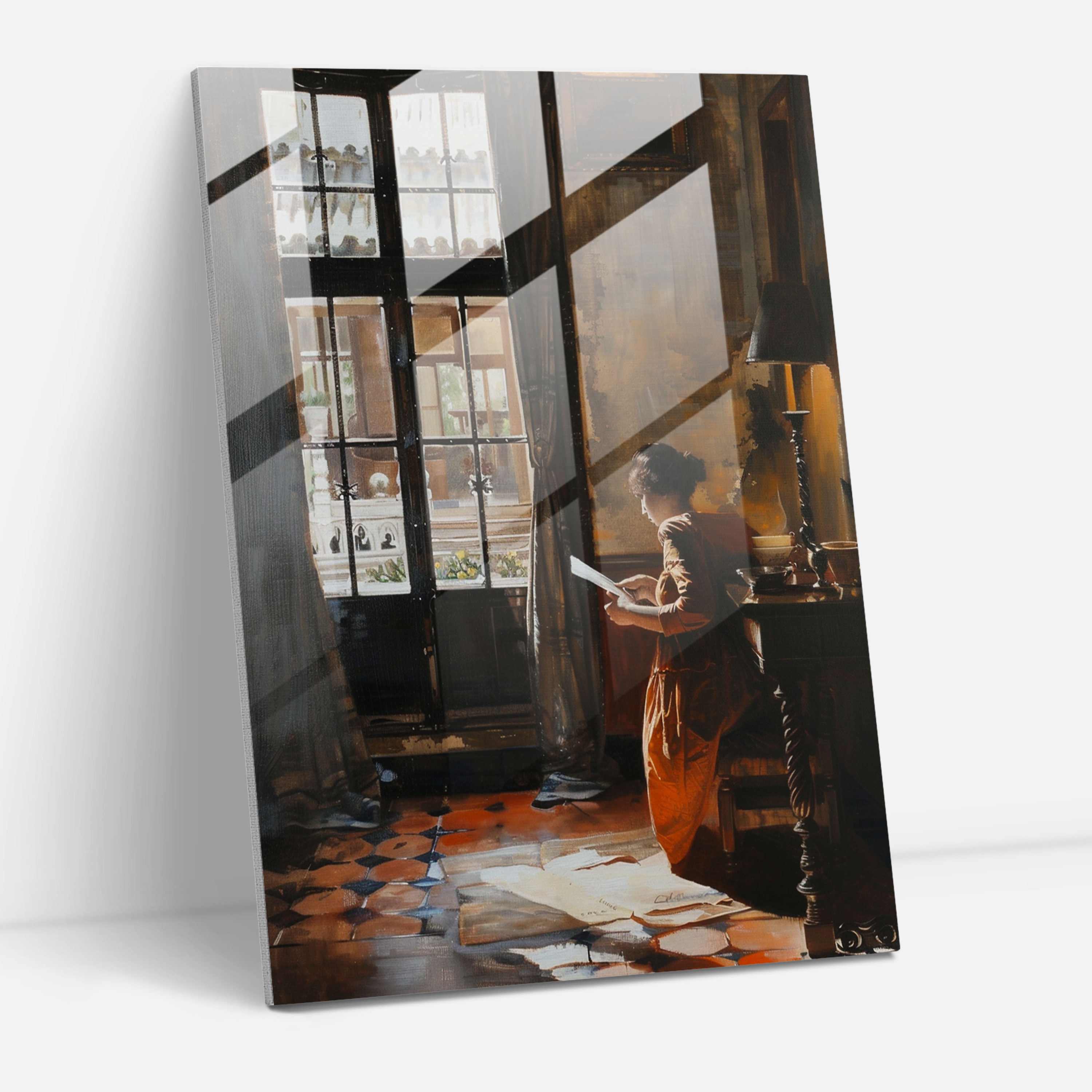 Johannes Vermeer Glass Print Home Decoration - Johannes Vermeer, Glass Print, Wall Decoration, Modern Art