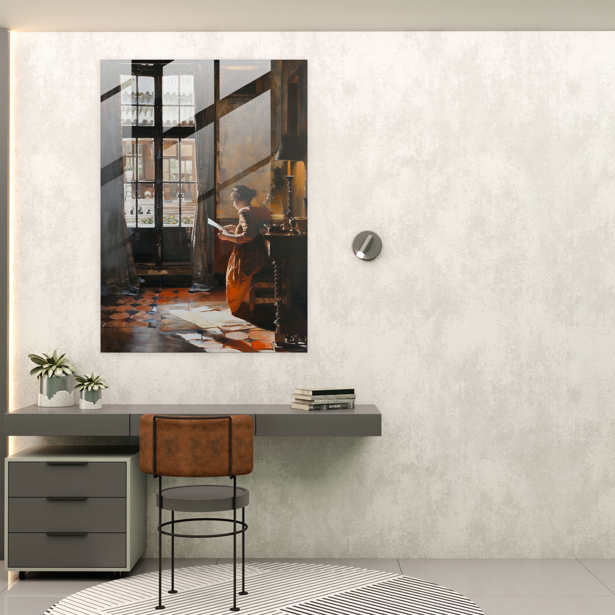 Johannes Vermeer Glass Print Home Decoration - Johannes Vermeer, Glass Print, Wall Decoration, Modern Art