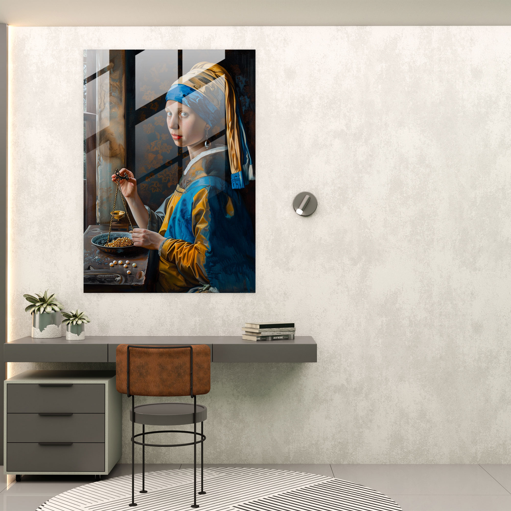 Johannes Vermeer Glass Wall Art - Johannes Vermeer, Home Decoration, Glass Wall Art, Wall Decoration