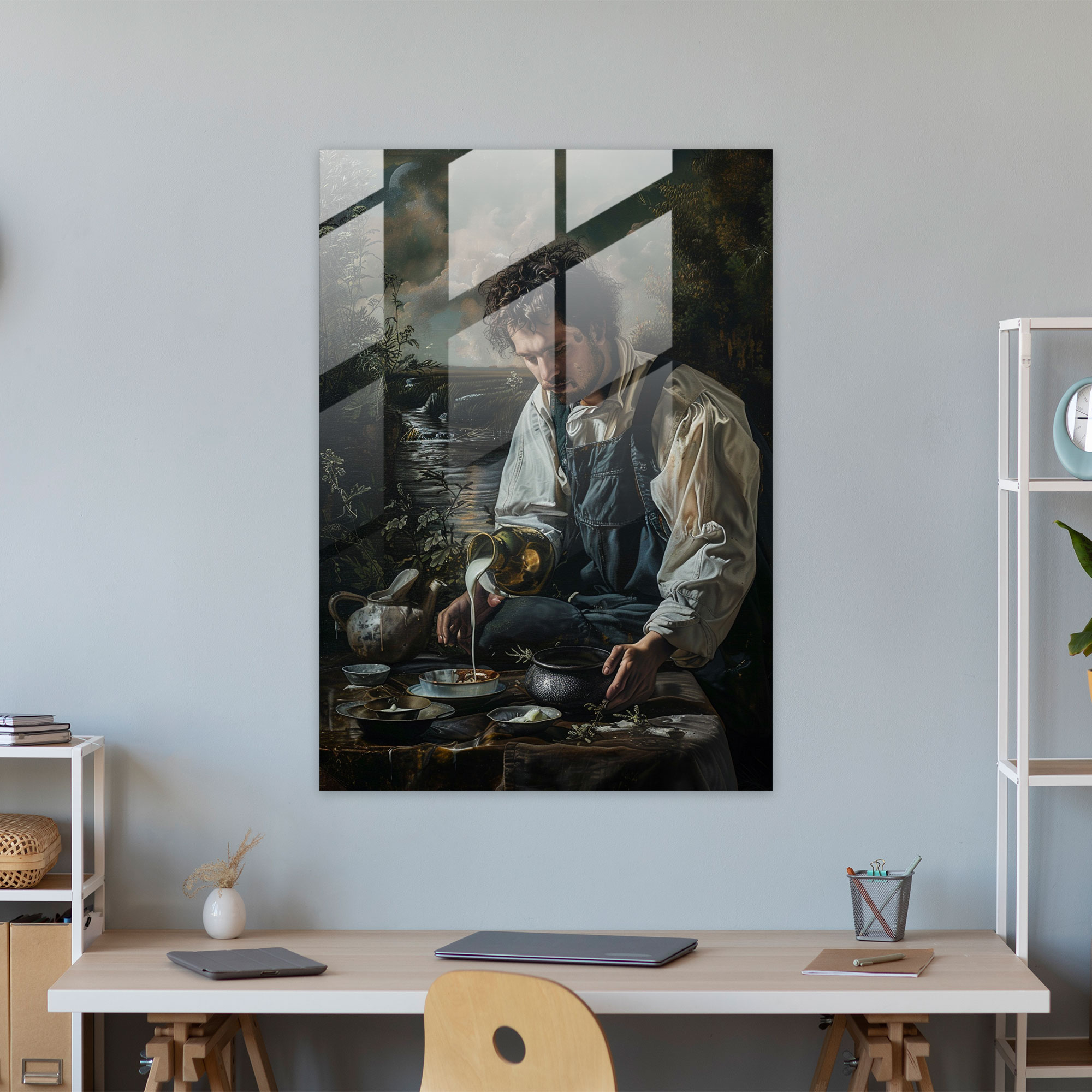 Johannes Vermeer Glass Art - Johannes Vermeer, Johannes Vermeer, Home Decoration, Wall Decoration