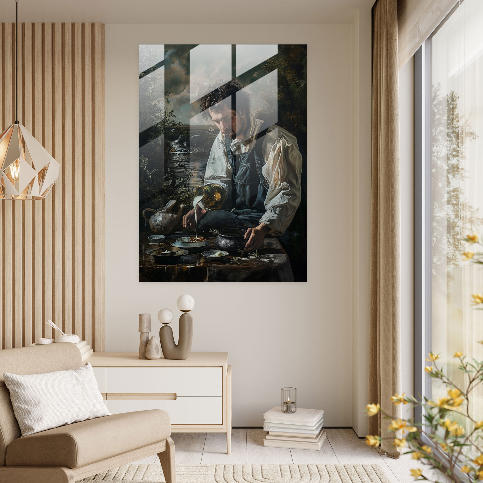 Johannes Vermeer Glass Art - Johannes Vermeer, Johannes Vermeer, Home Decoration, Wall Decoration
