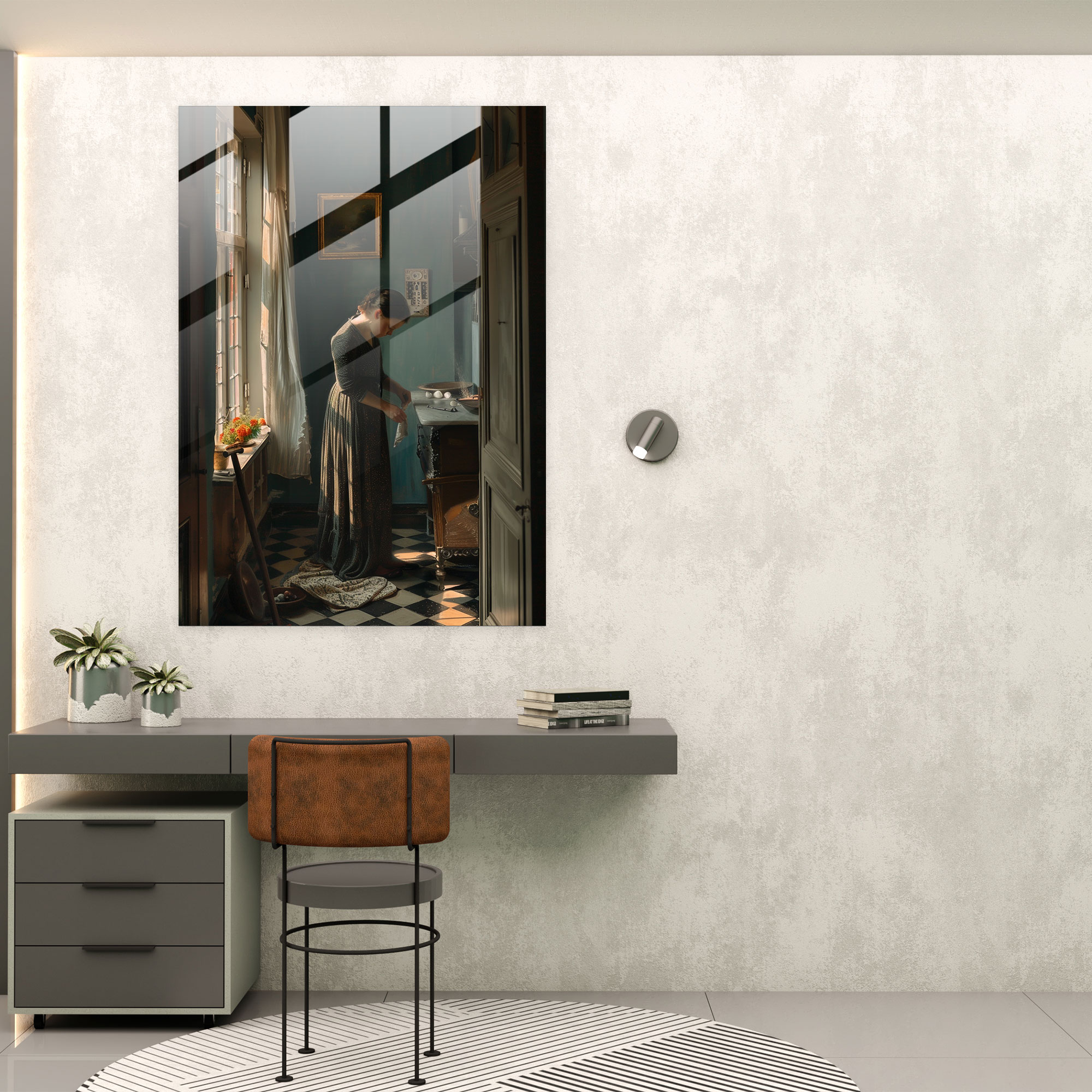 Johannes Vermeer Glass Wall Art - Johannes Vermeer, Wall Decoration, Modern Art, Home Decoration
