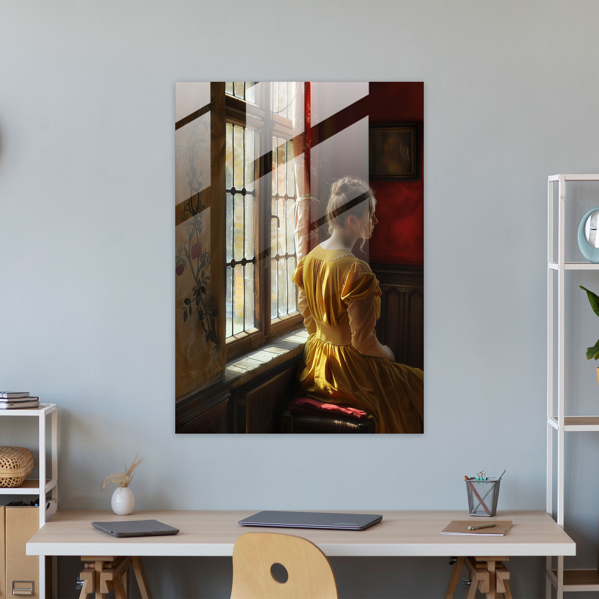 Johannes Vermeer Modern Art - Johannes Vermeer, Home Decoration, Johannes Vermeer, Glass Print