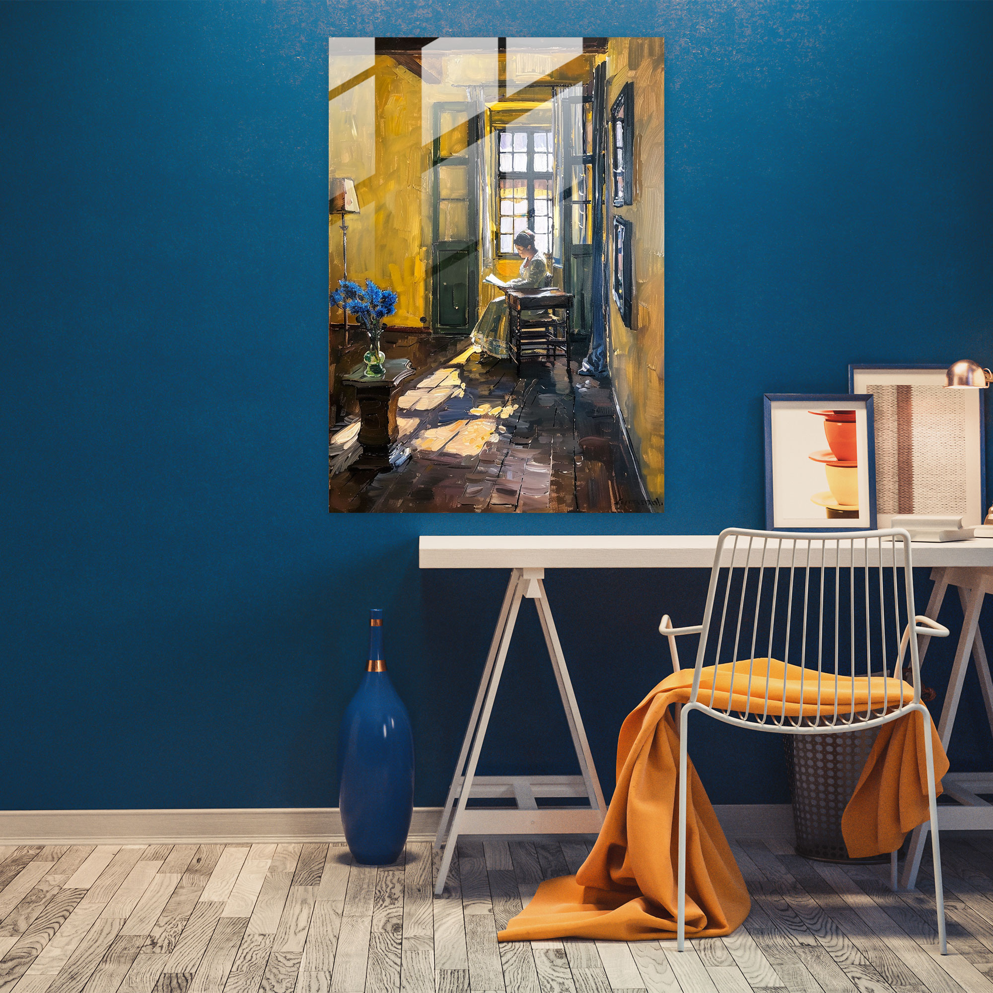 Johannes Vermeer Glass Print - Classic Room With Woman Reading Letter - Johannes Vermeer, Glass Wall Art, Wall Decoration, Home Decoration