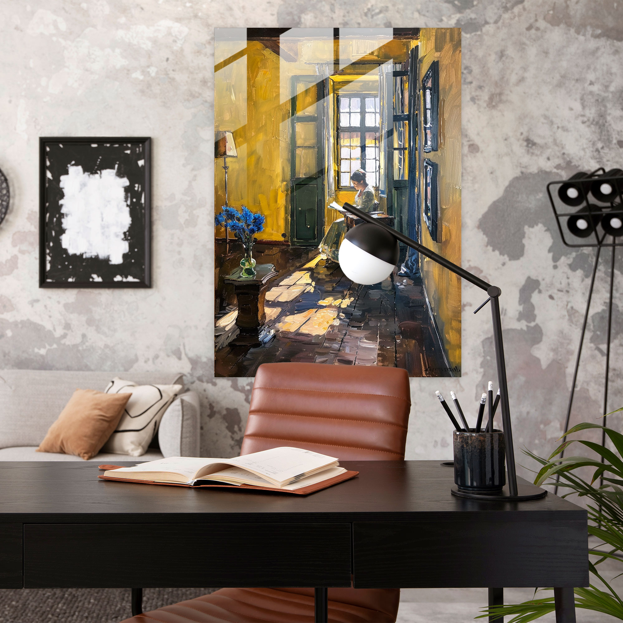 Johannes Vermeer Glass Print - Classic Room With Woman Reading Letter - Johannes Vermeer, Glass Wall Art, Wall Decoration, Home Decoration