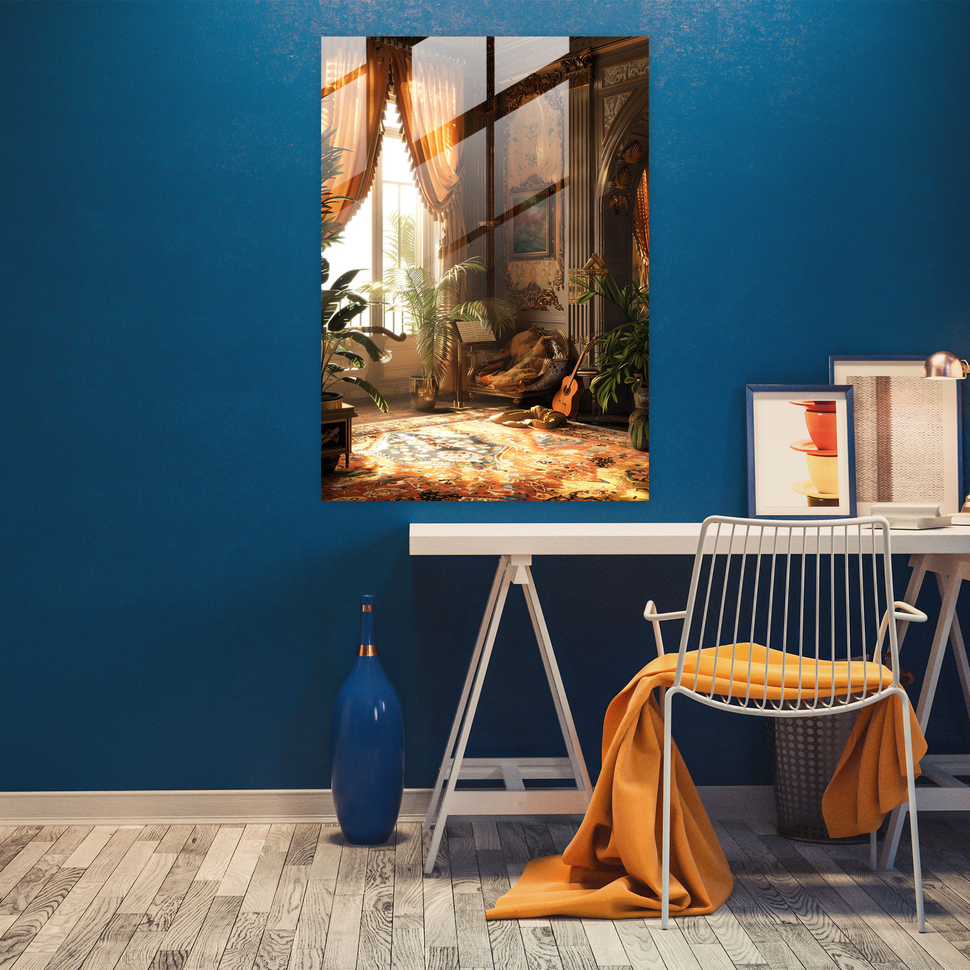Johannes Vermeer Glass Wall Art - Woman Playing Musical Instrument - Johannes Vermeer, Glass Wall Art, Johannes Vermeer, Modern Art