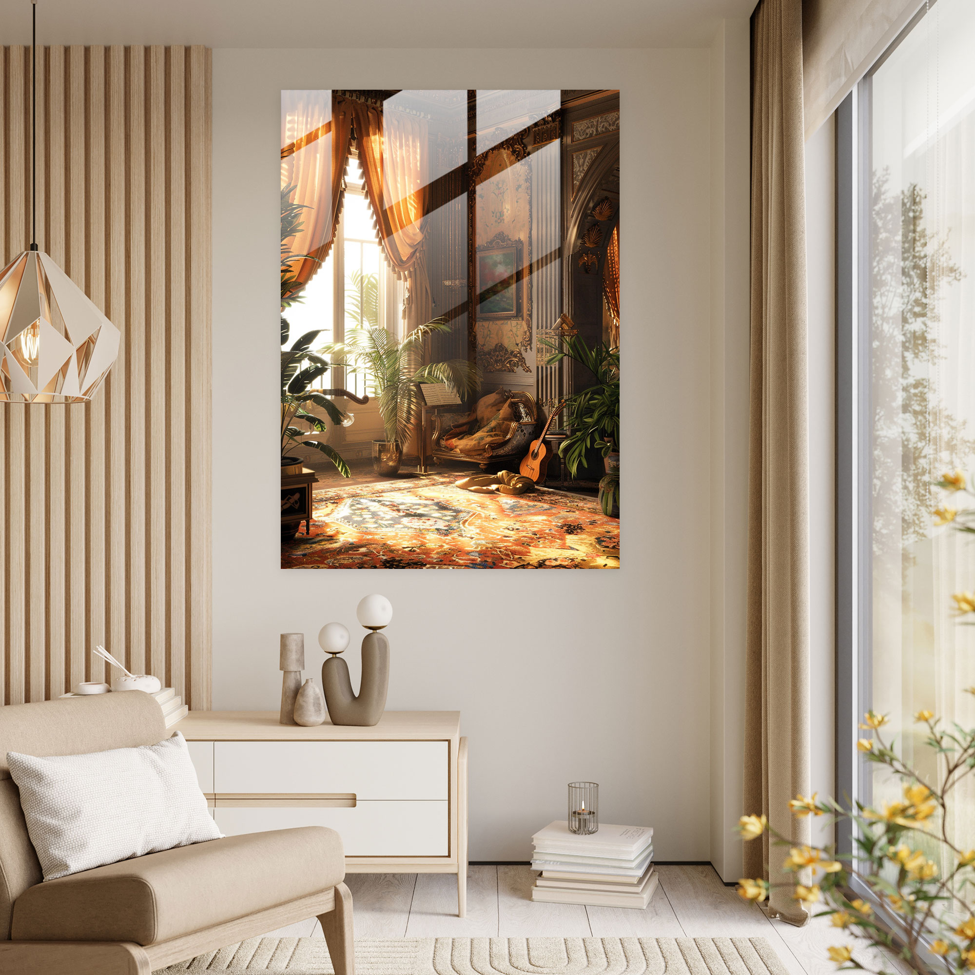 Johannes Vermeer Glass Wall Art - Woman Playing Musical Instrument - Johannes Vermeer, Glass Wall Art, Johannes Vermeer, Modern Art
